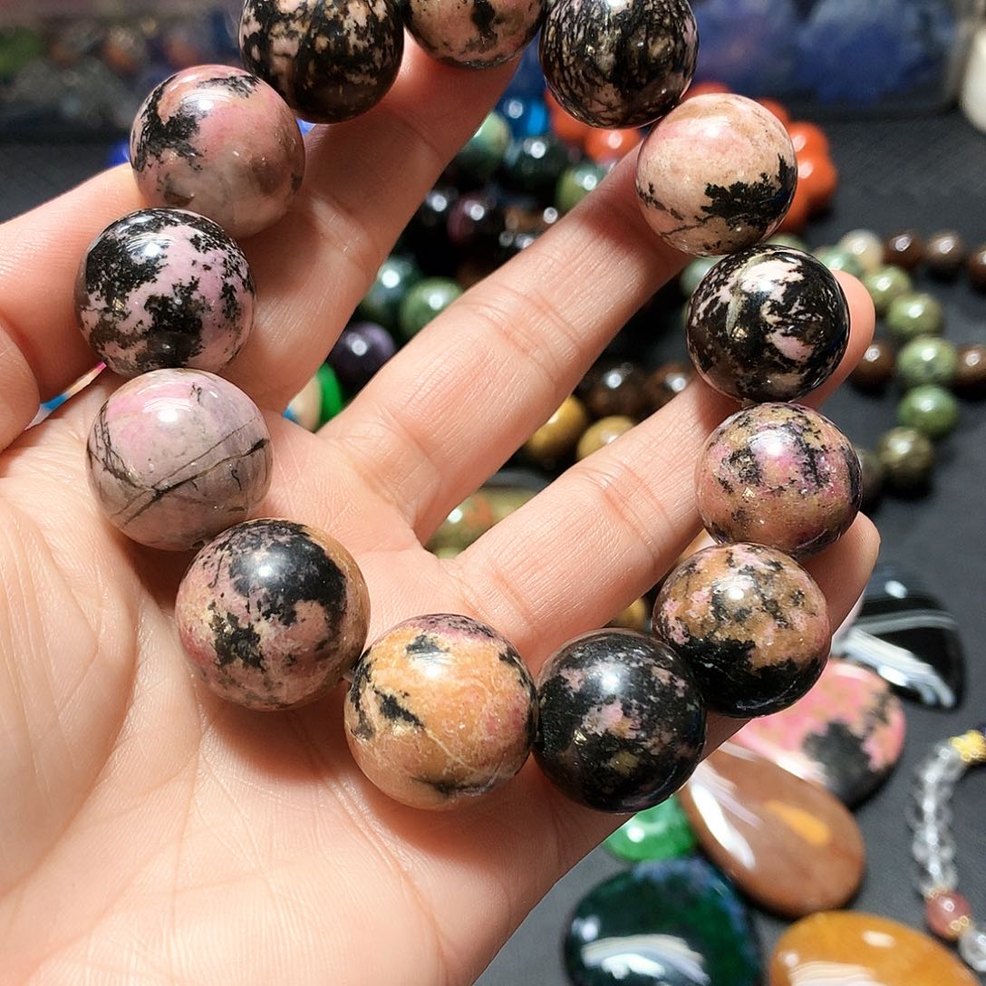 未镶嵌手串玛瑙/玉髓卡18mm红纹石