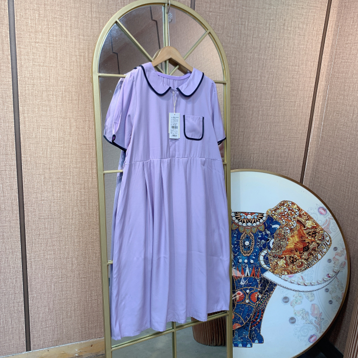 CT114孕妇紫色连衣裙M90-120 L130 XL140 2XL150