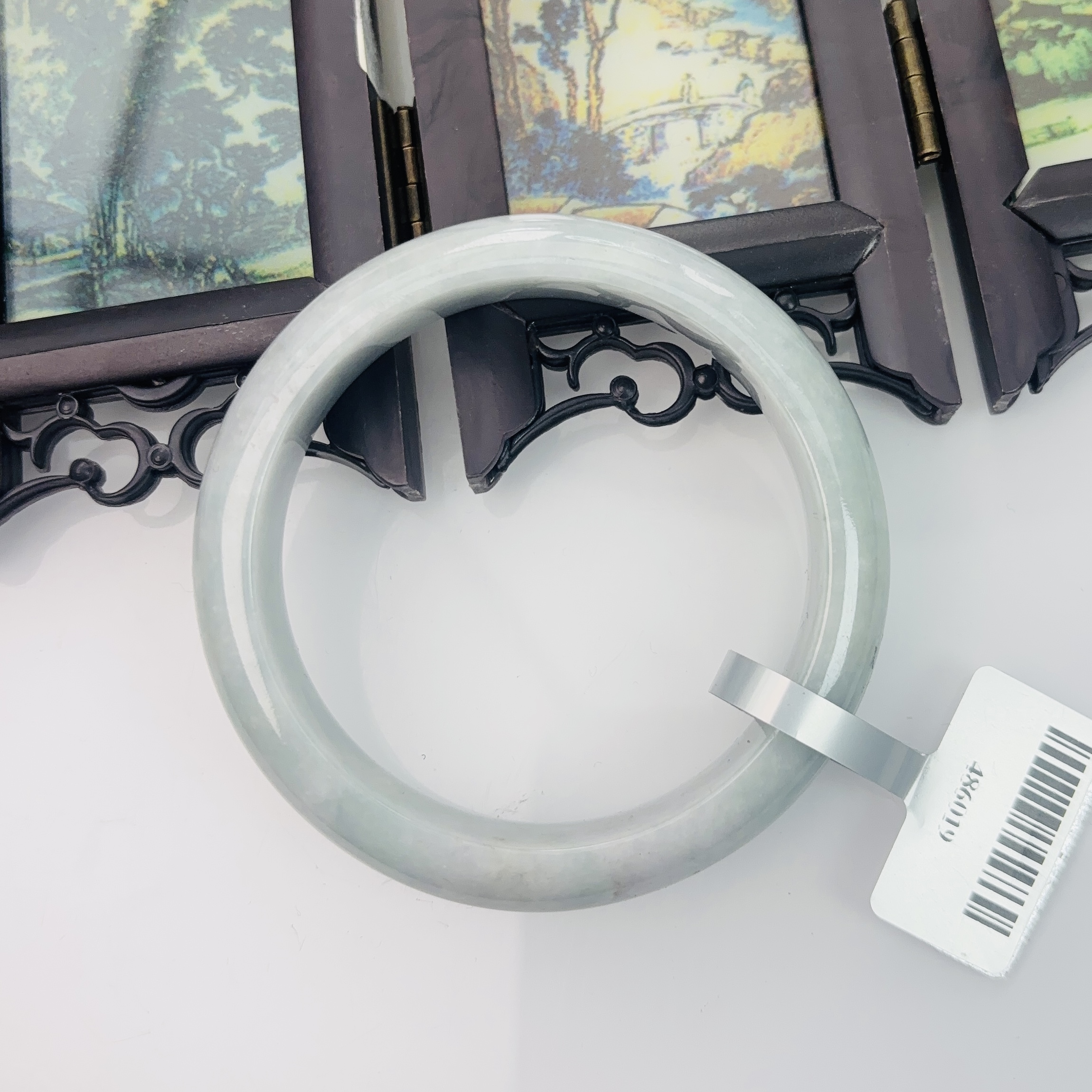  【秋姐翡翠】天然A货翡翠手镯59圈&C6-5