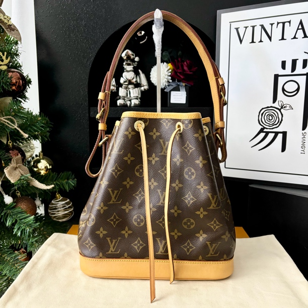 95新 LouisVuitton/路易威登 98新抽绳noe水桶包正品全原二奢包包
