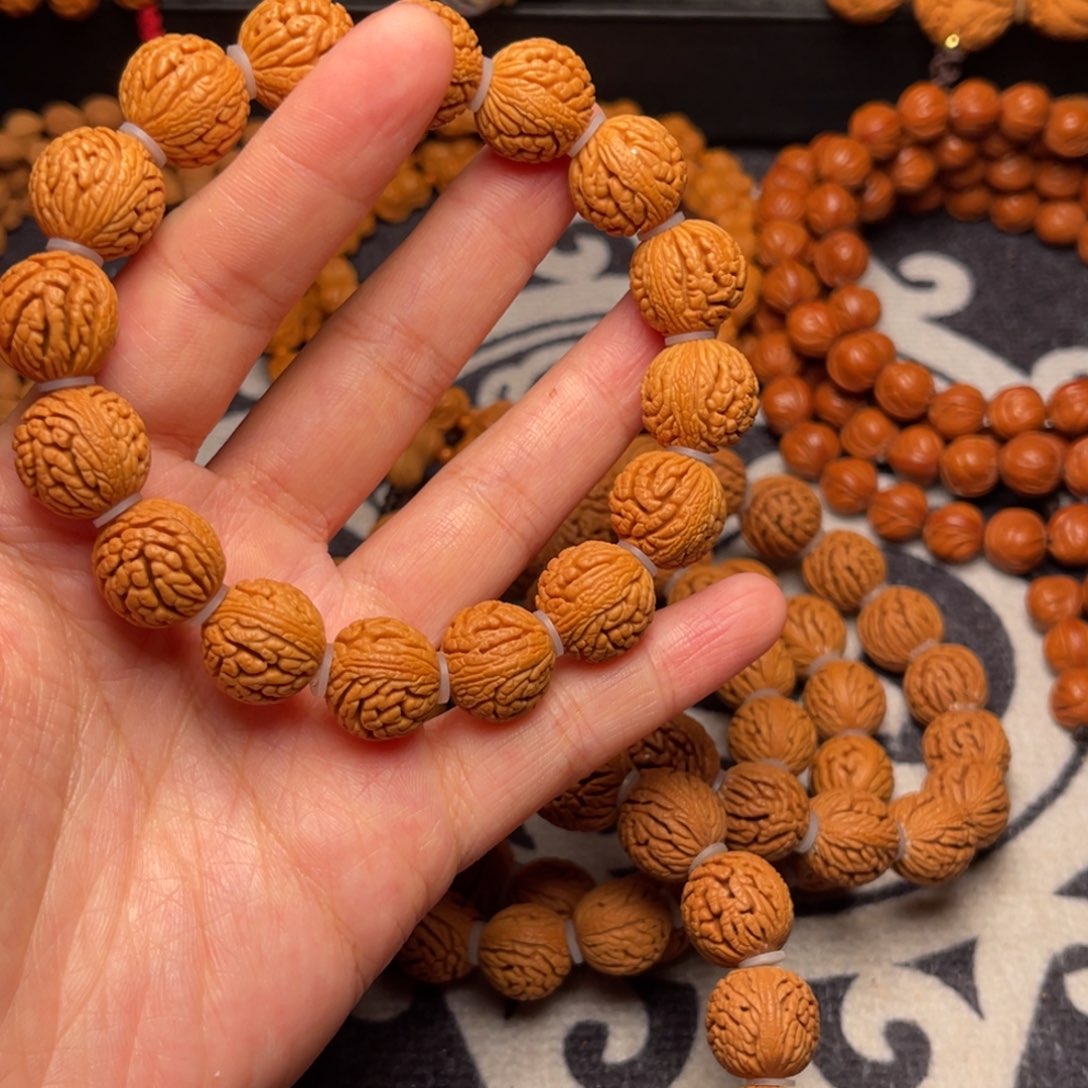 桃核手串龙纹绣球14