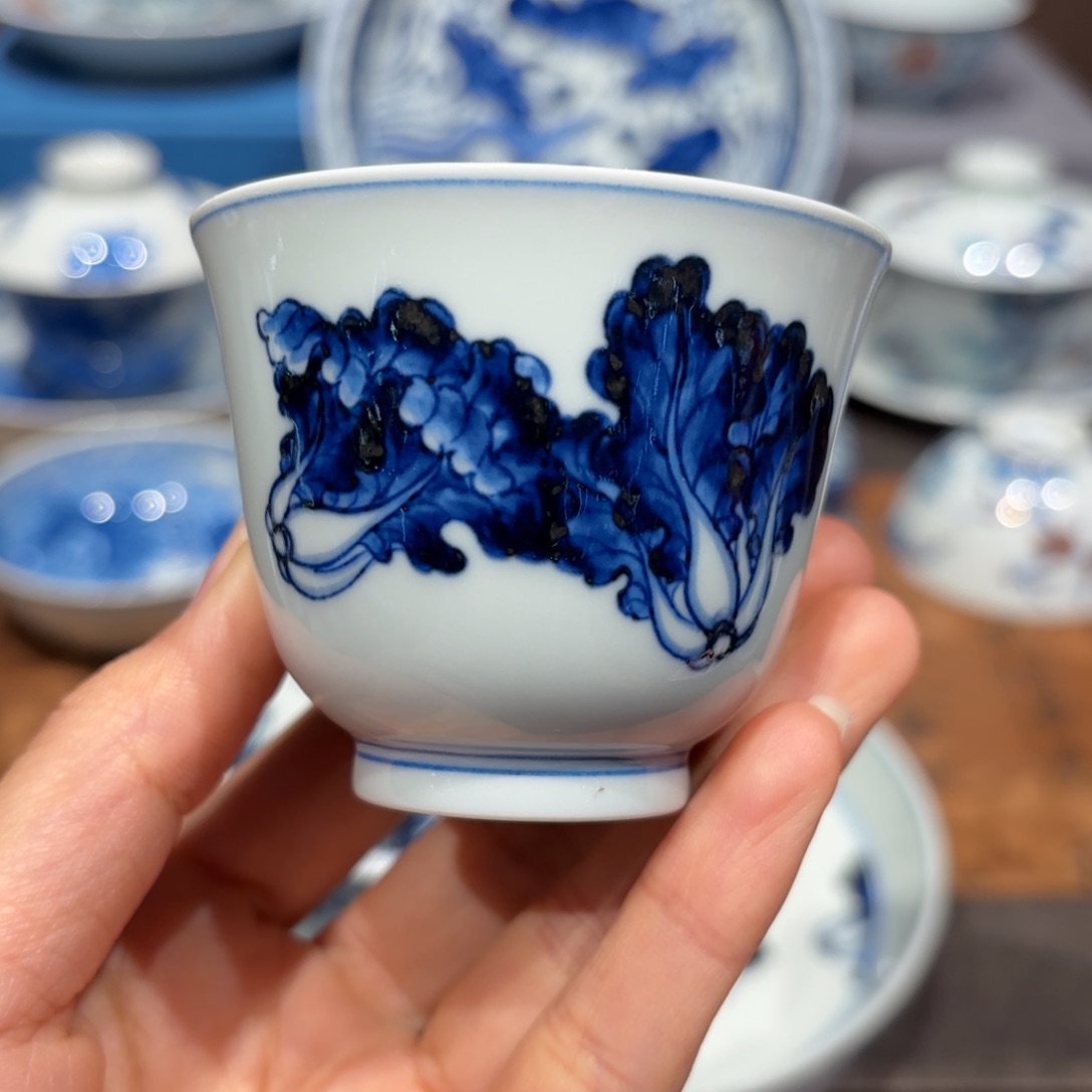 瓷片手工手绘陶瓷茶具