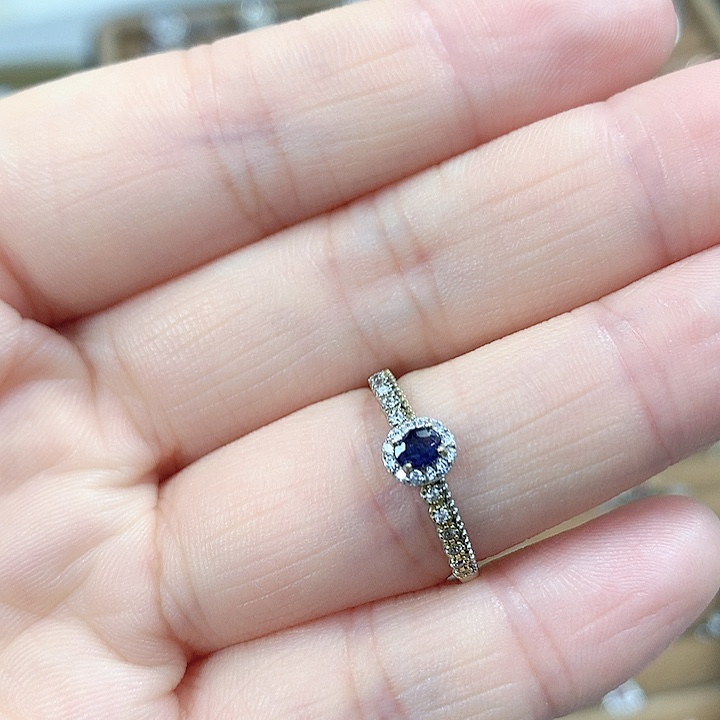 戒指蓝宝石银S925镶嵌
