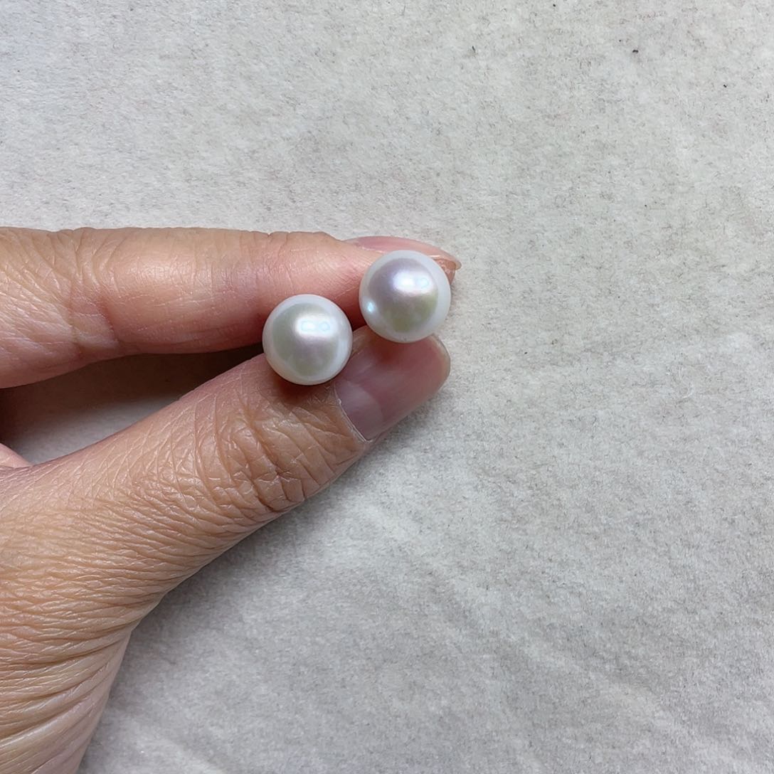 淡水珍珠耳饰银S925镶嵌