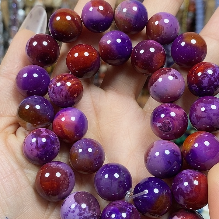 玛瑙/玉髓未镶嵌珠宝半成品地球玛瑙卡14mm