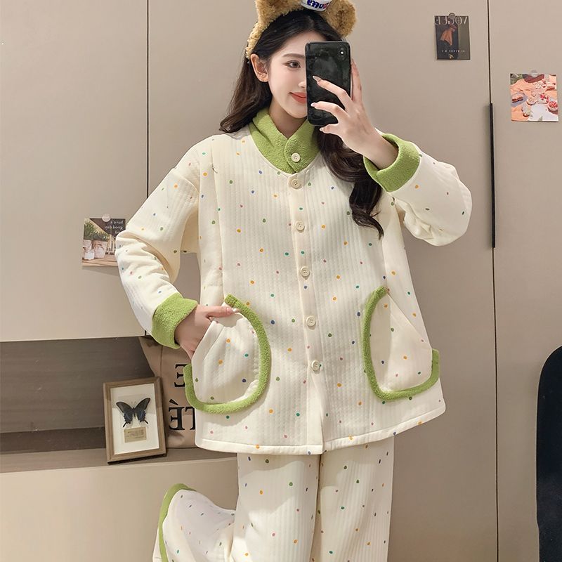 秋冬加厚【超柔软】空气棉月子服纯棉产前产后哺乳喂奶产妇孕妇睡衣