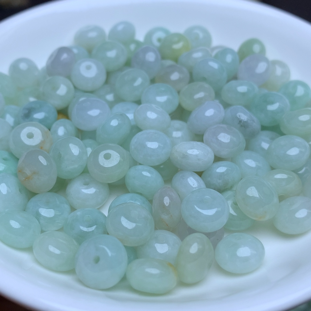 【闪购商品】翡翠手链未镶嵌卡5.6乘8.8冰晴鼓珠33个