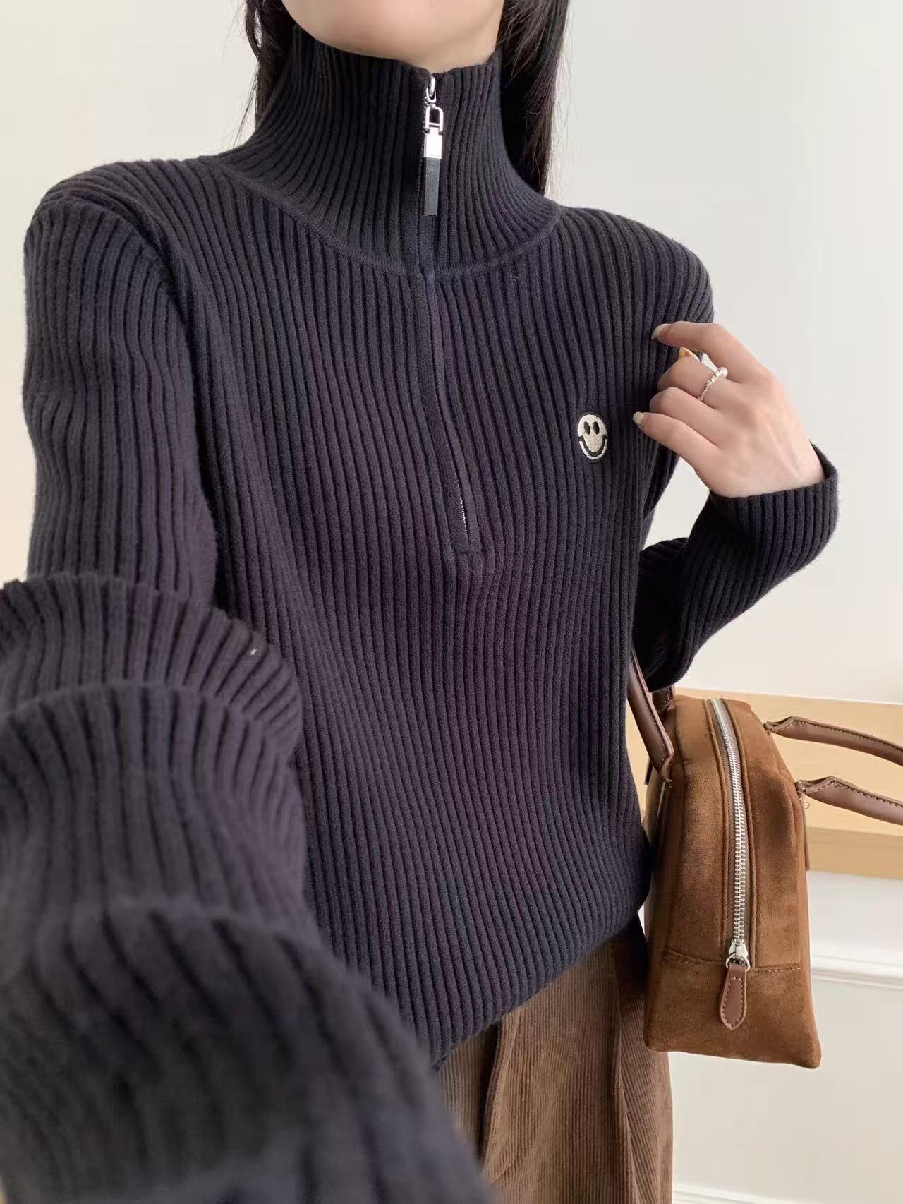 532女士新款重工字母显瘦休闲风长袖针织衫