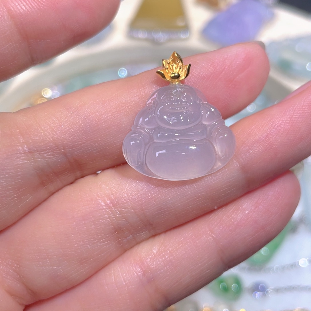 颈饰18K金镶嵌翡翠翡翠