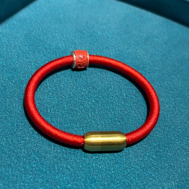含辰砂工艺品【潜珑珺】FC-0835高含量红砂朱砂手工编织手环