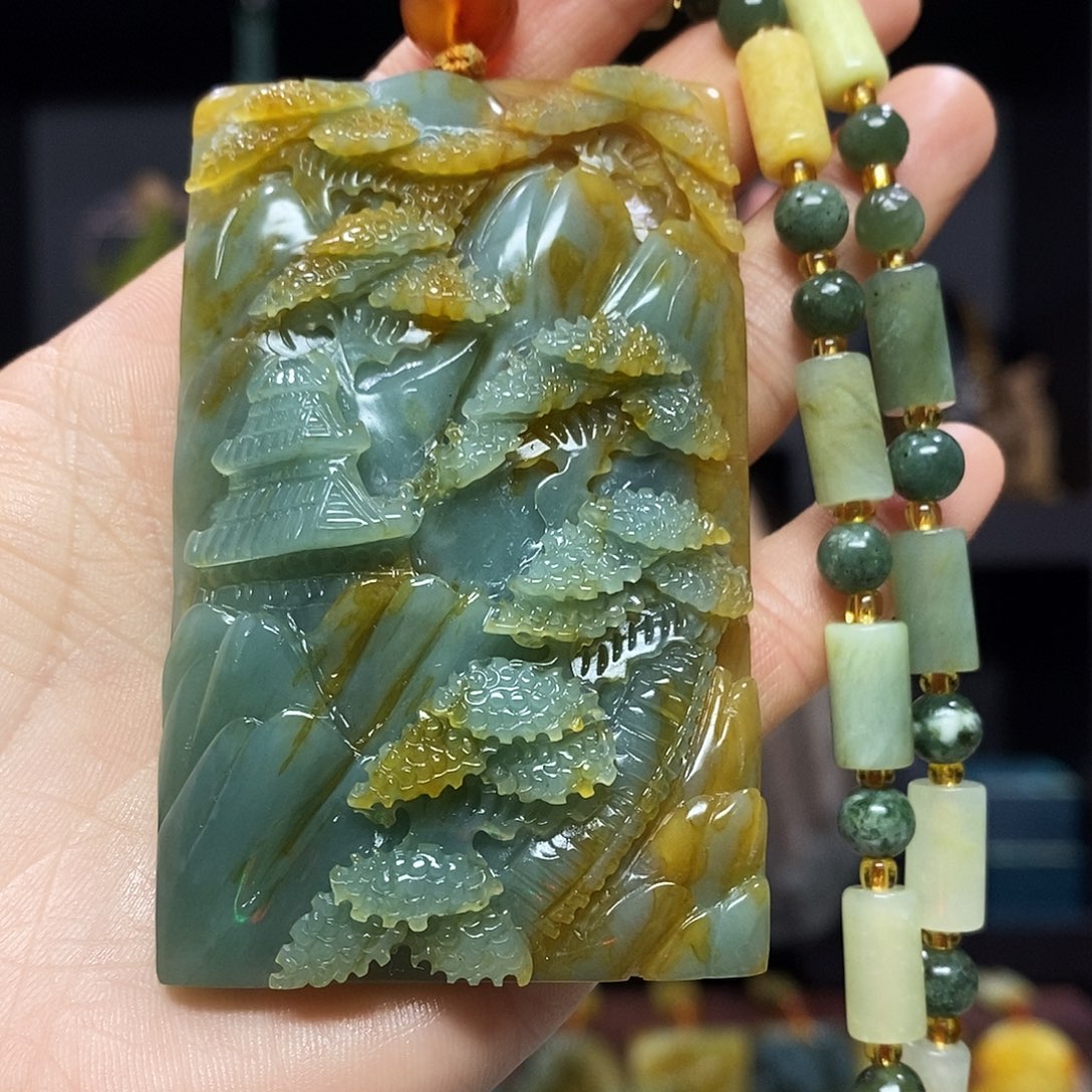 未镶嵌岫玉挂件吊坠