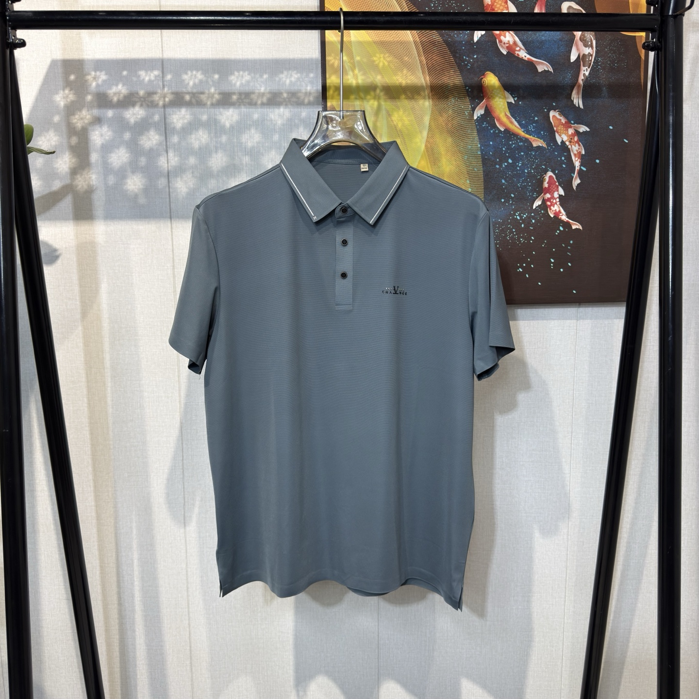 D817男士夏季冰丝大码POLO衫男无痕透气速干短袖t恤商务休闲弹力