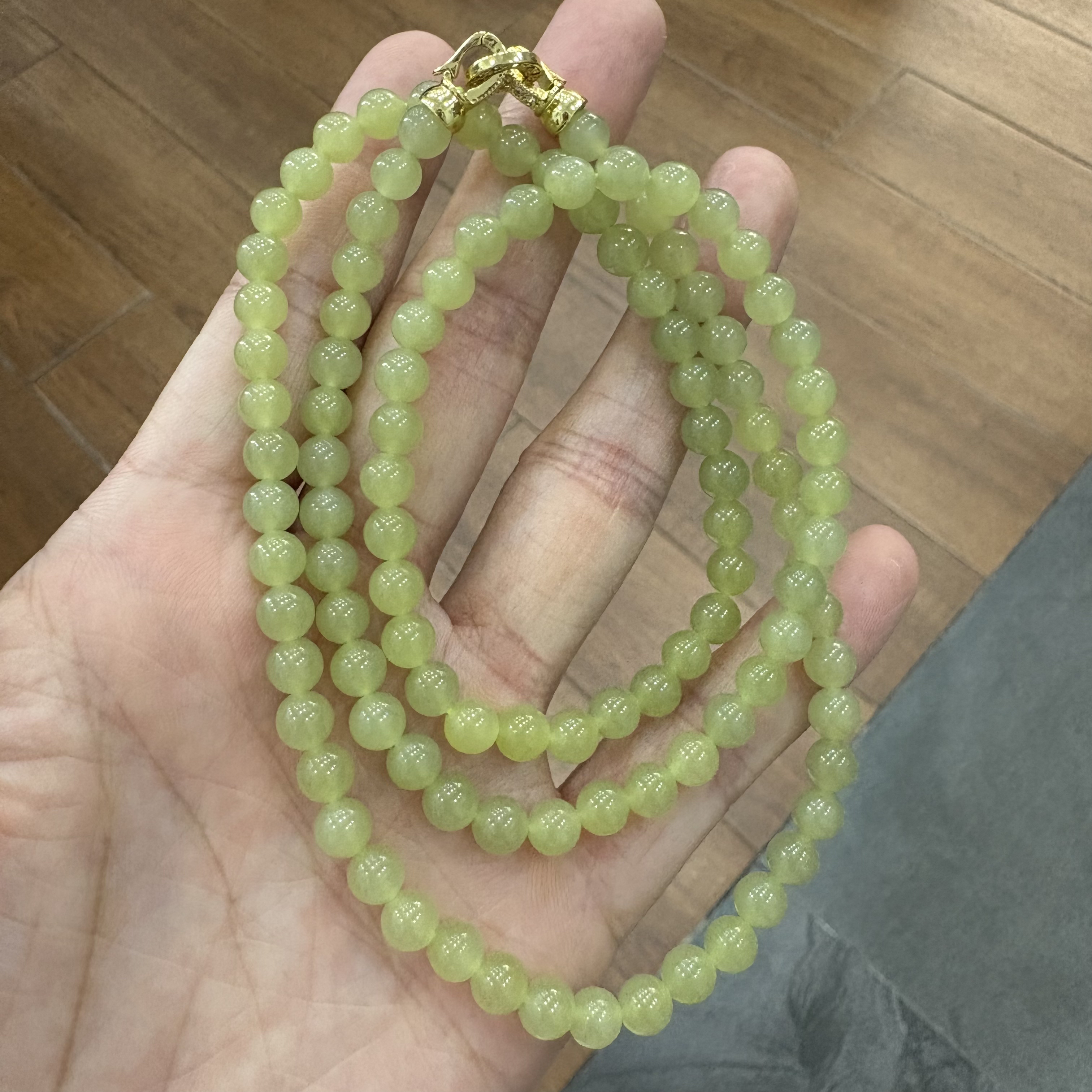 天然和田玉黄口项链108颗