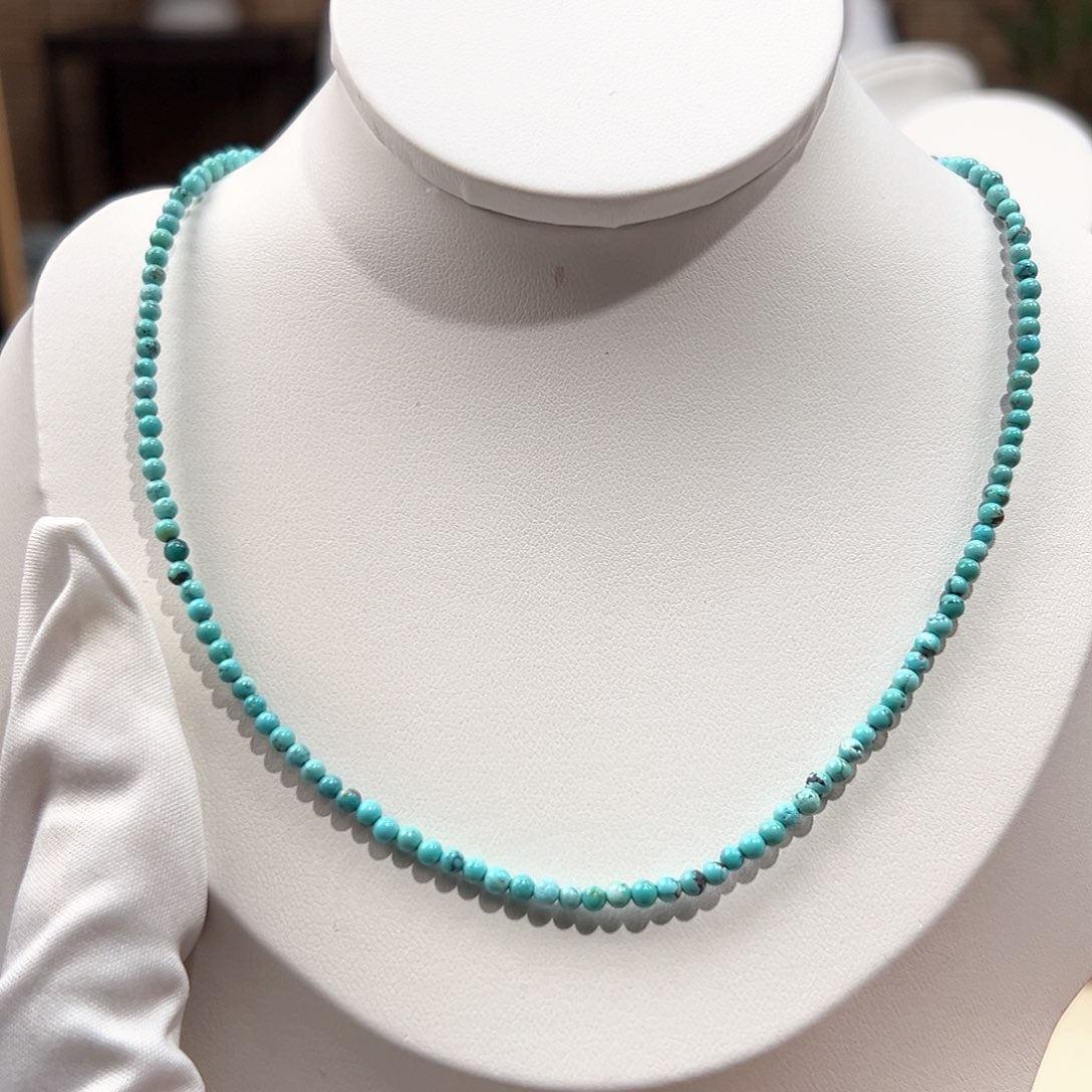 绿松石未镶嵌05圆珠锁骨链卡2+