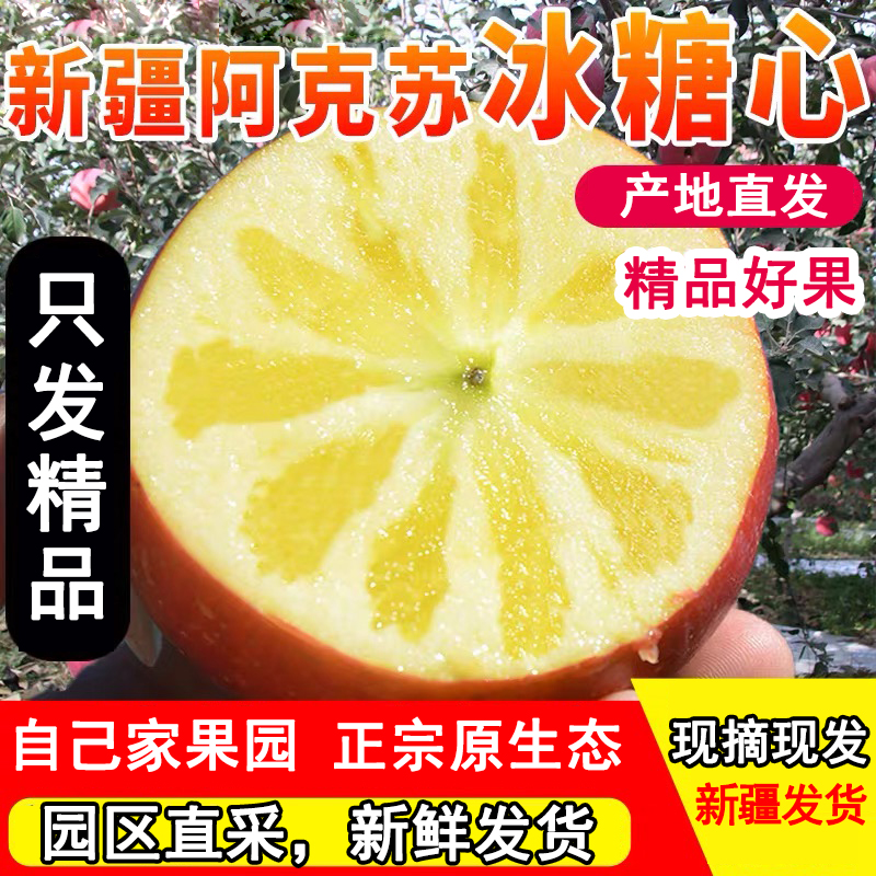 【直播间福利！】正宗新疆阿克苏冰糖心苹果 果园现摘现发 脆甜多汁
