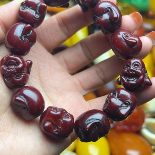 琥珀手串未镶嵌蜜蜡