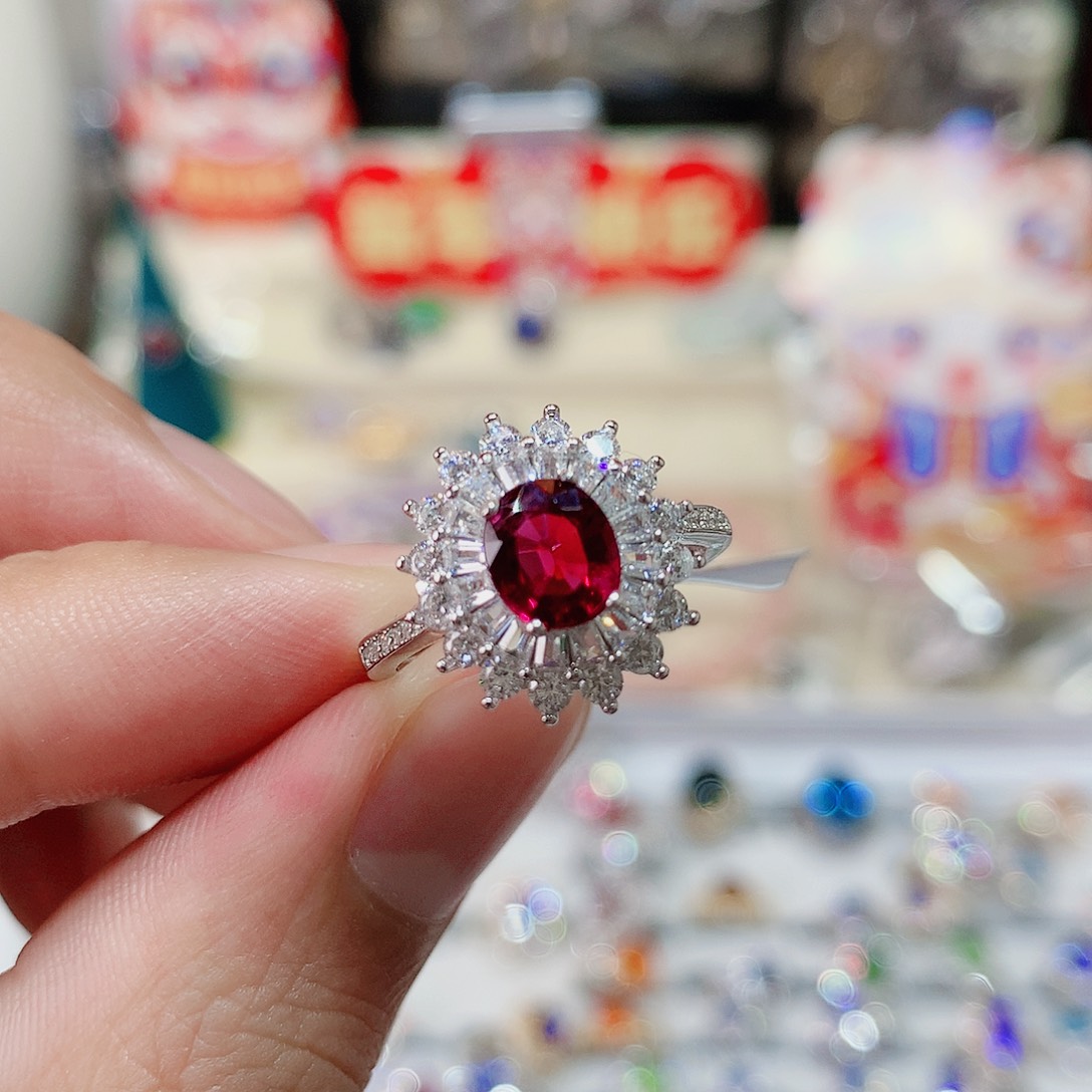 碧玺戒指戒指银S925镶嵌