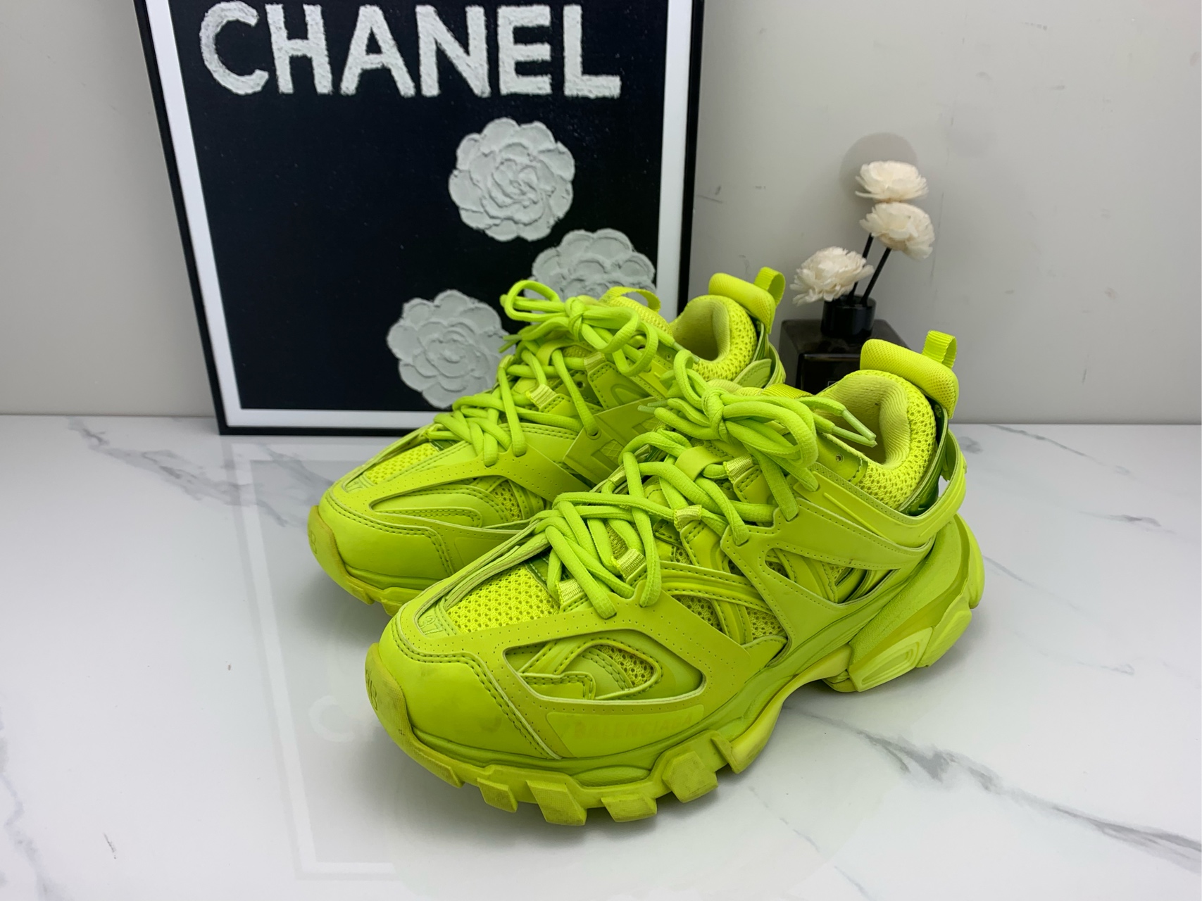 99新 Balenciaga/巴黎世家 track荧光绿老爹鞋 37码/jm00757