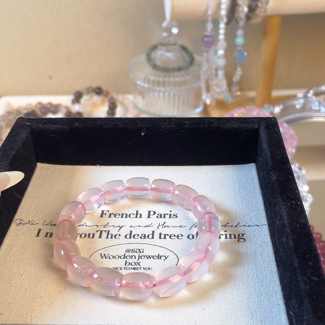 紫晶手链未镶嵌粉水晶