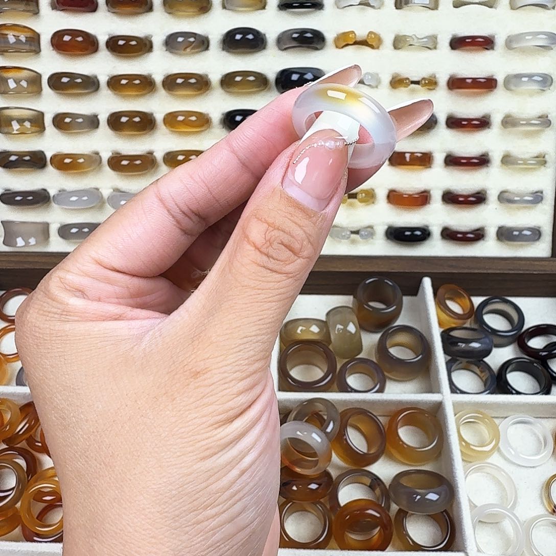 玛瑙/玉髓戒圈未镶嵌