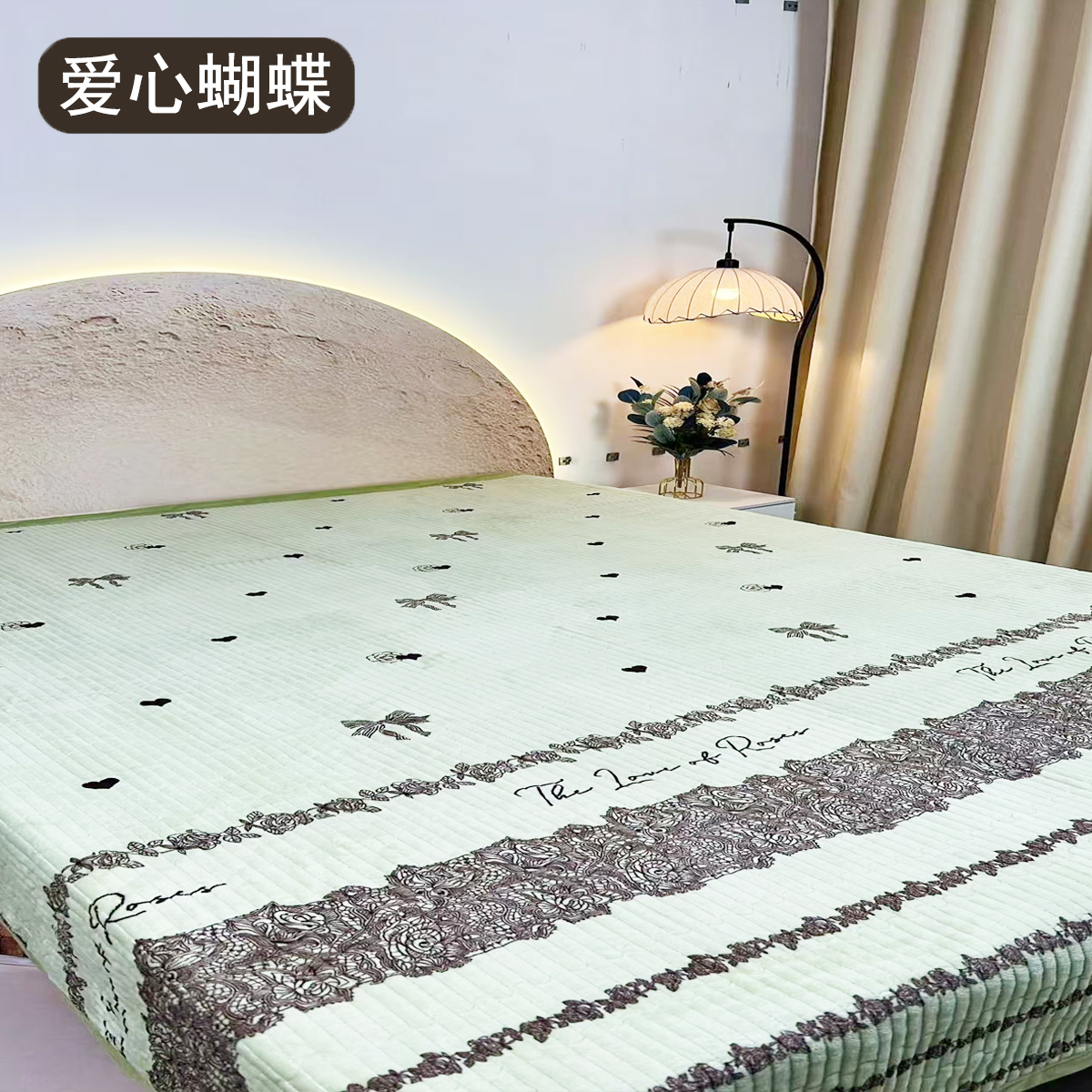 保暖提花田园风冬季简约风床盖加厚绒床垫【孤品】