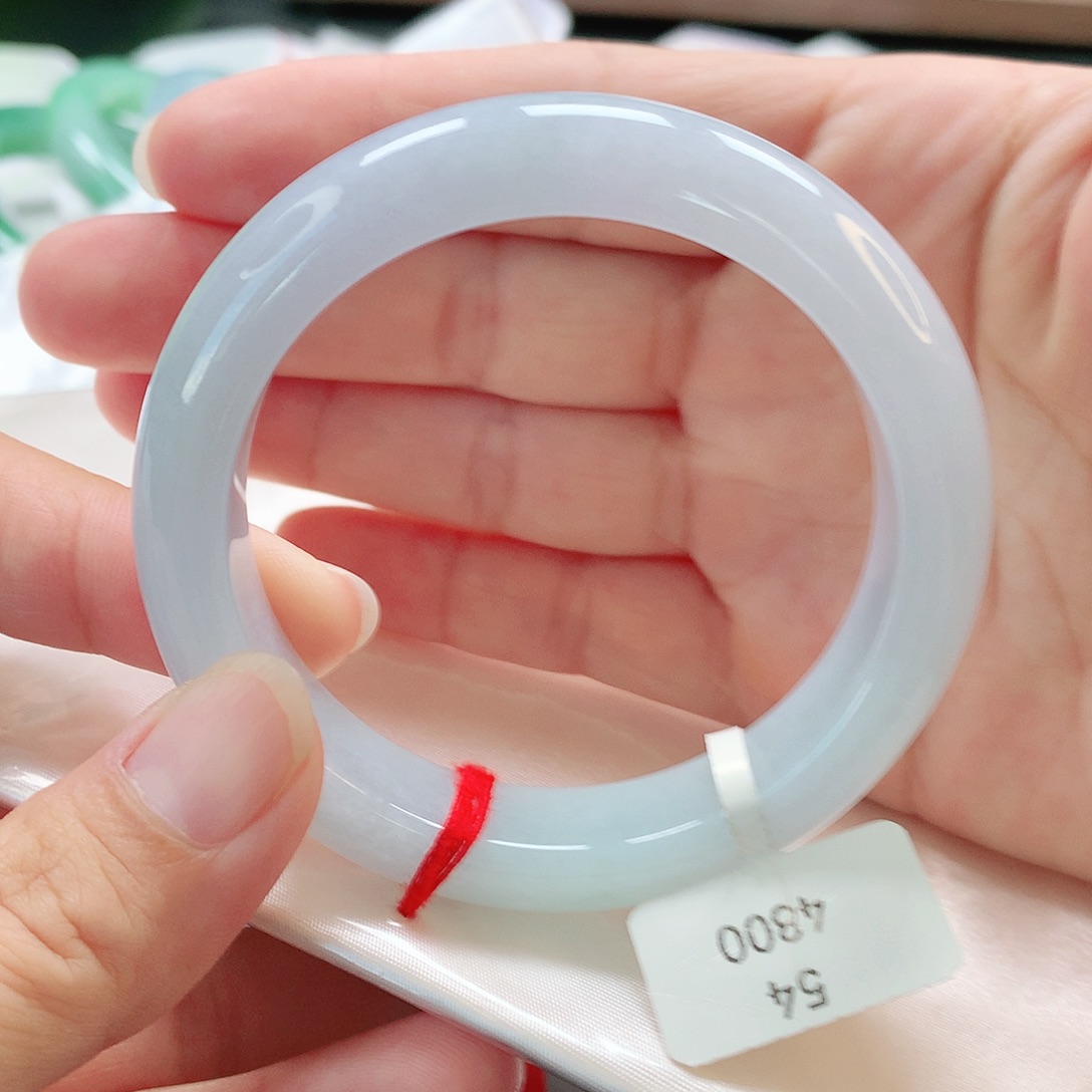 翡翠未镶嵌手镯54正