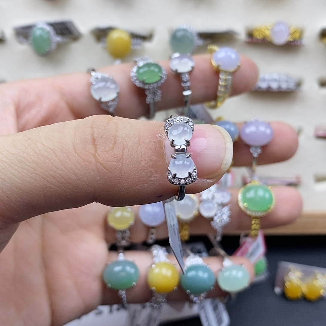 翡翠银S925镶嵌戒指