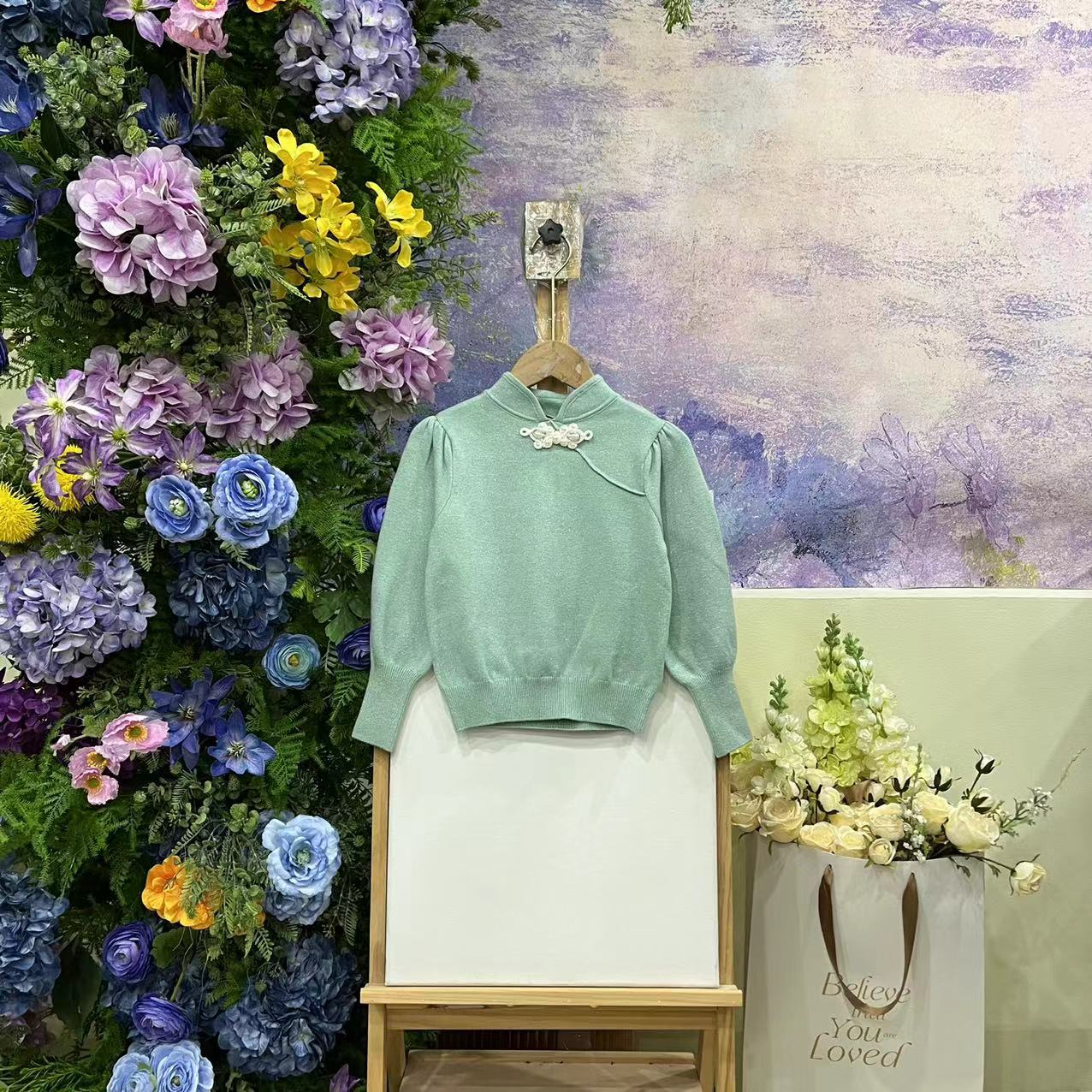 156V绿色毛衣s154