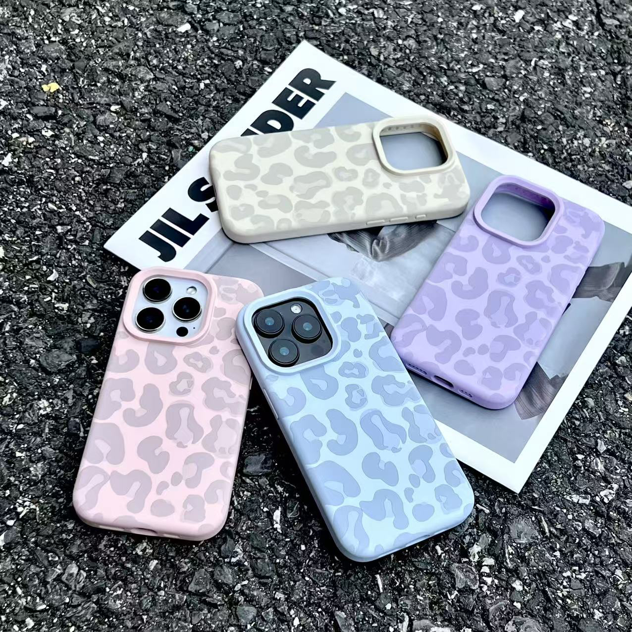 小萝卜灰色豹纹适用苹果17/16promax糯米手机壳iPhone15/14套1312