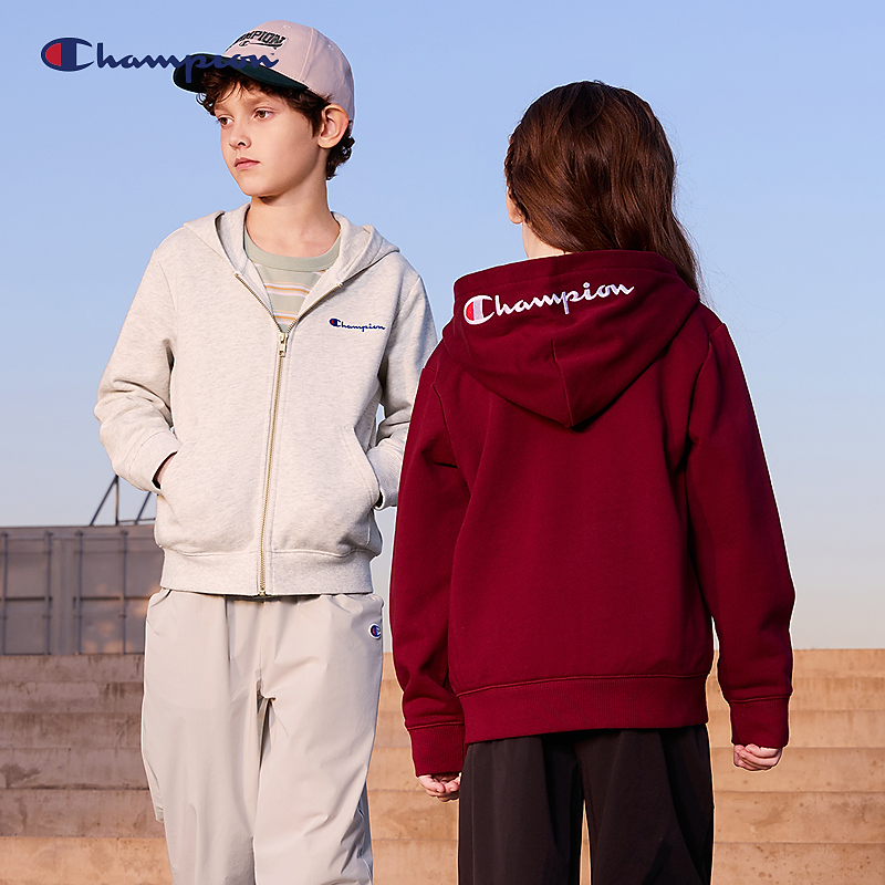 Champion冠军26春季男女大小童装学院休闲连帽卫衣外套26SS-WY208