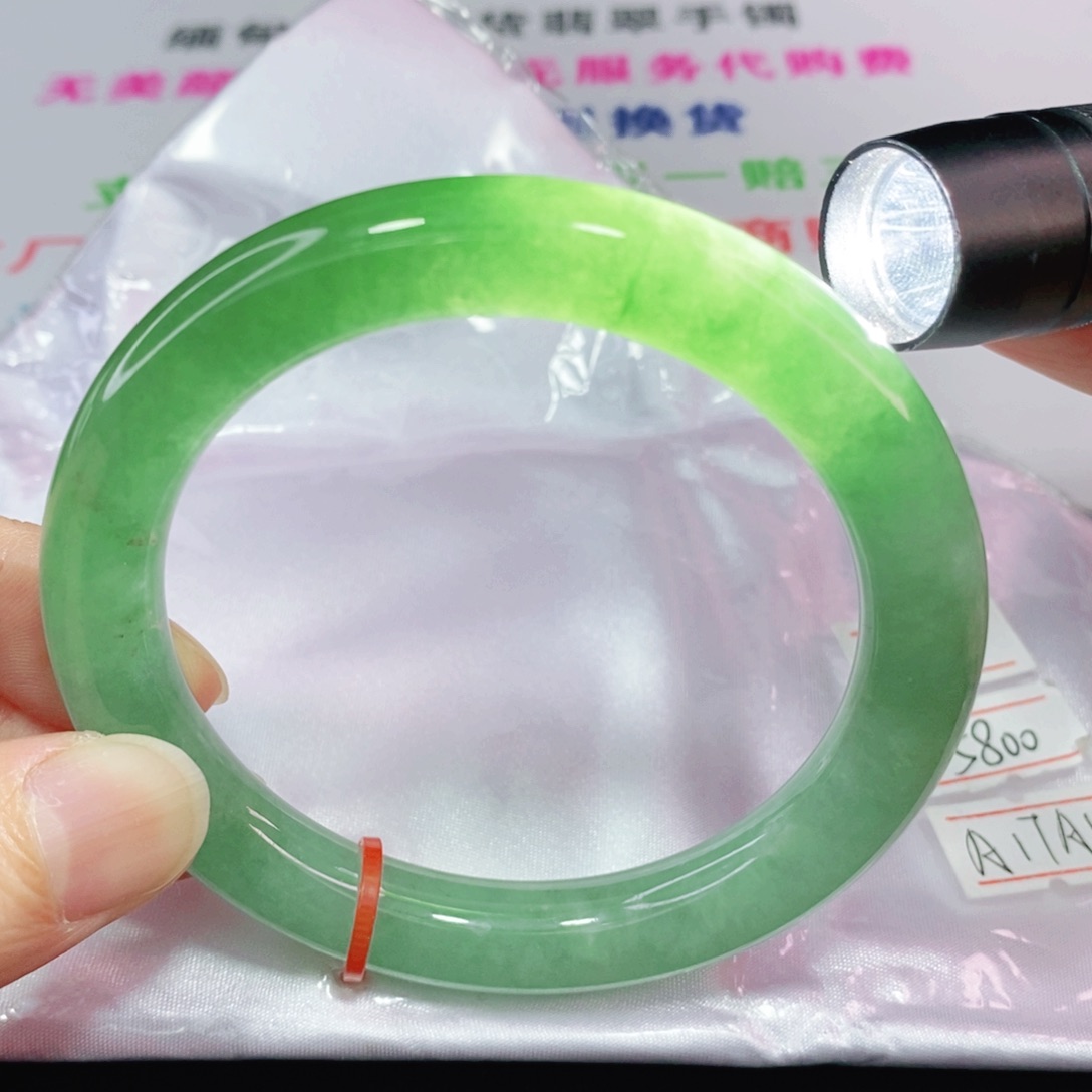 未镶嵌手镯翡翠58-60圈口圆条-强推