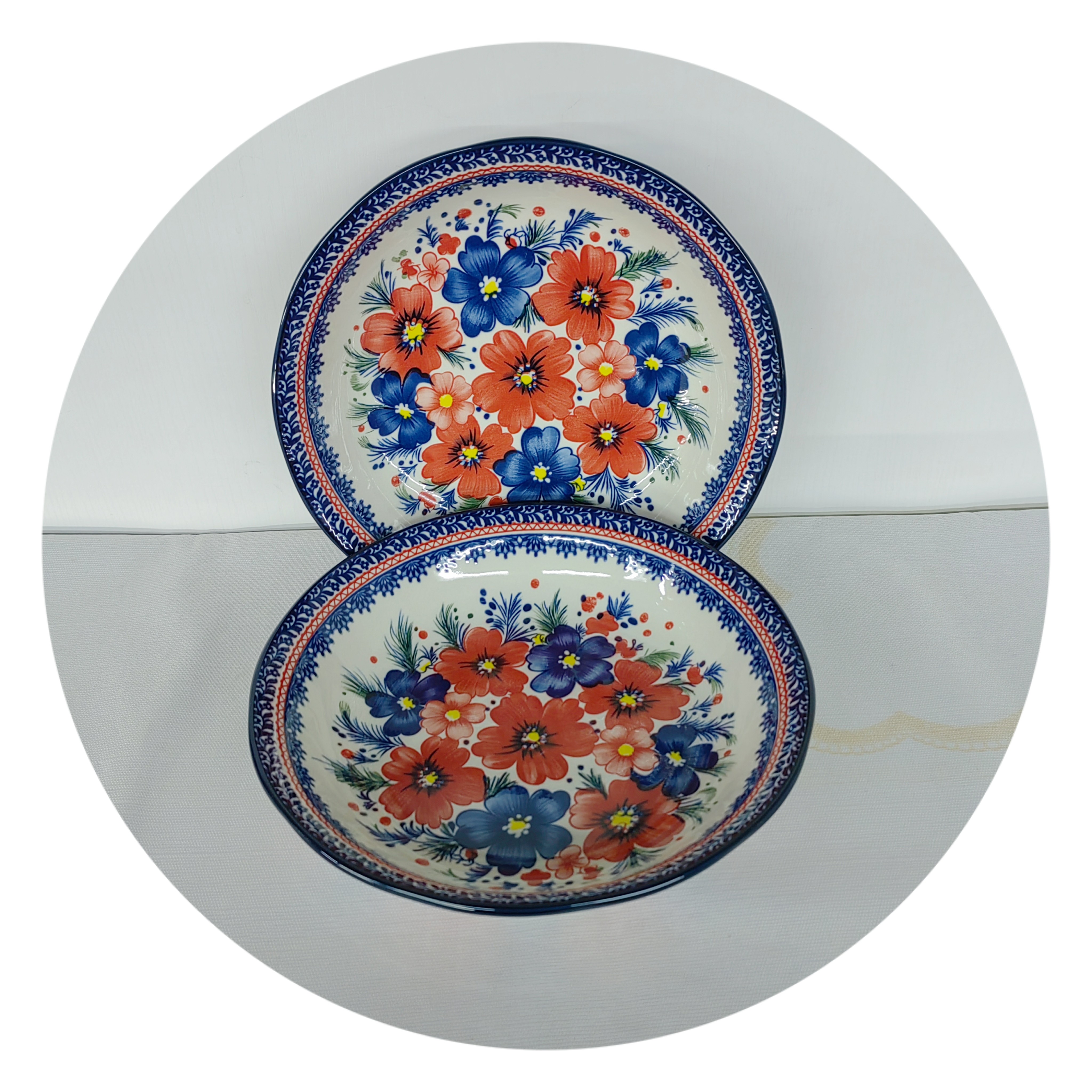 釉下彩8英寸(210mm)家用菜盘(x4)