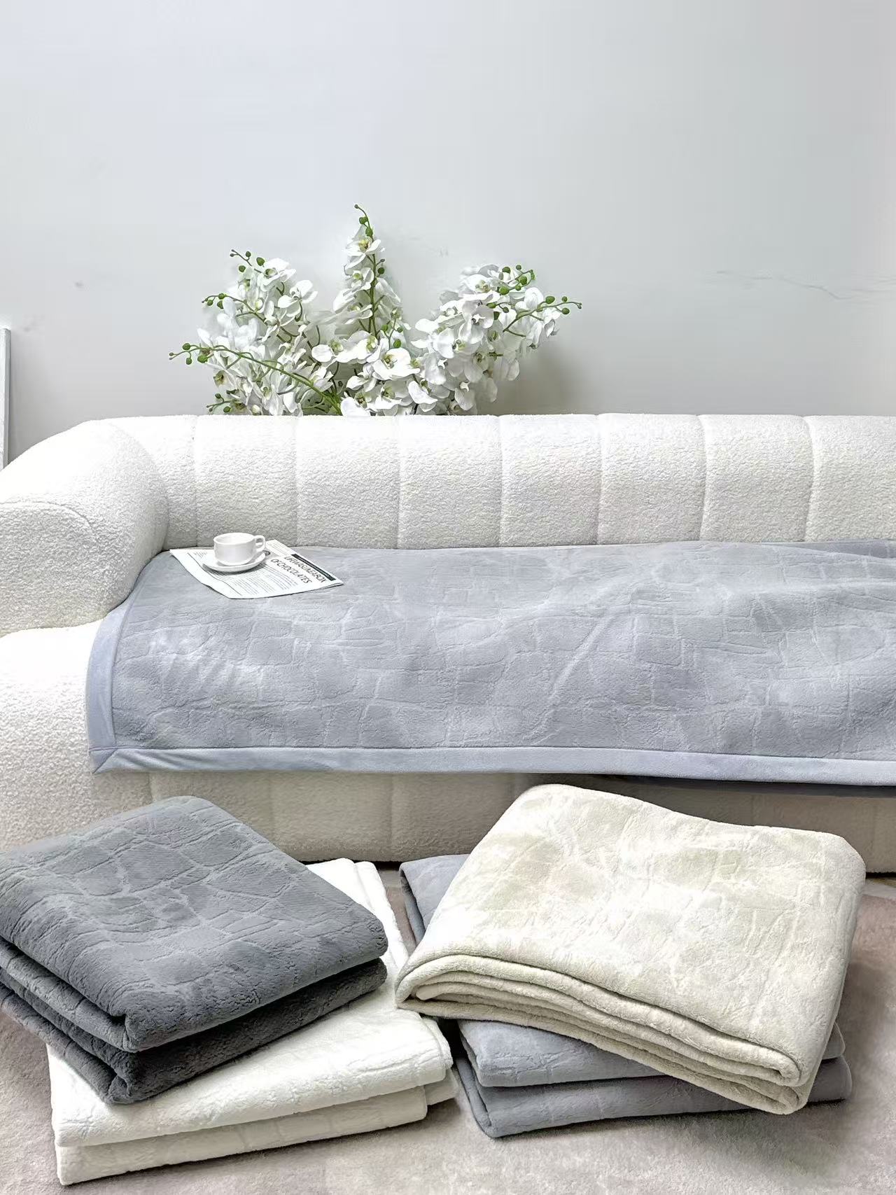 婷阳禄❀大理石纹立体绒沙发垫