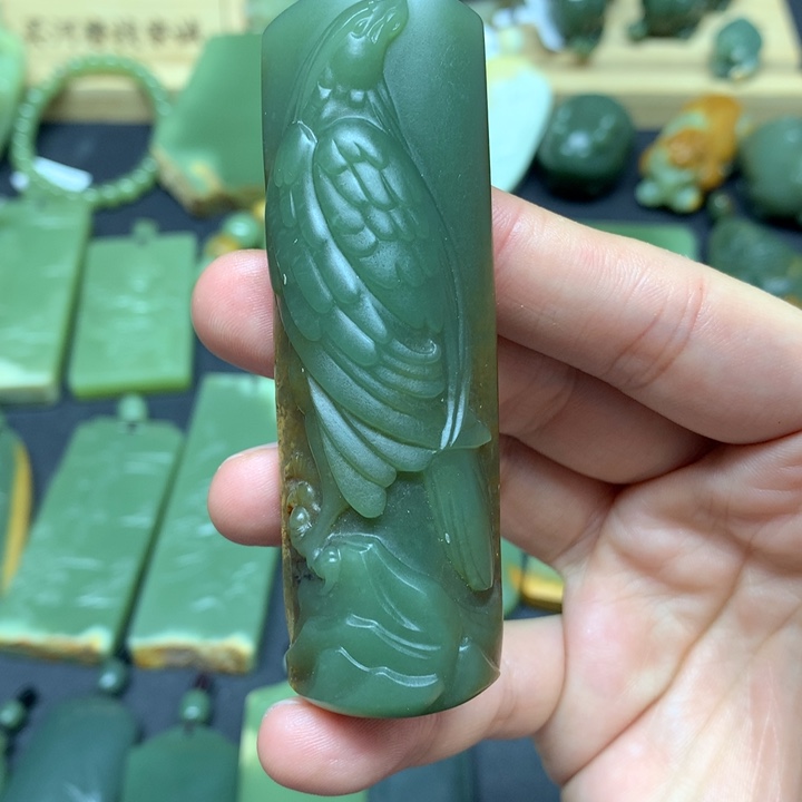 岫岩河磨玉（透闪石质玉）挂件未镶嵌小*