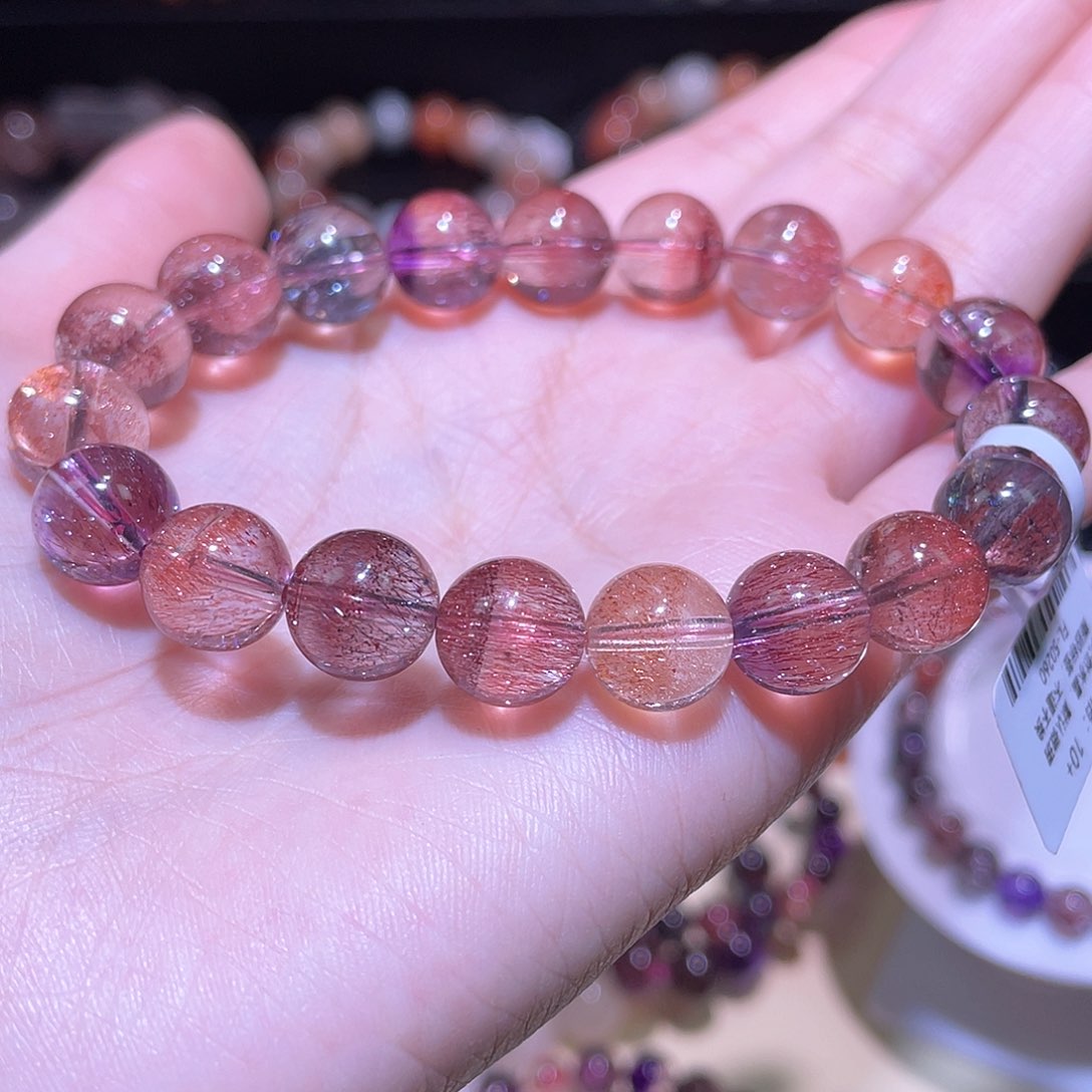 水晶手链未镶嵌超七手链，晶体通透10+