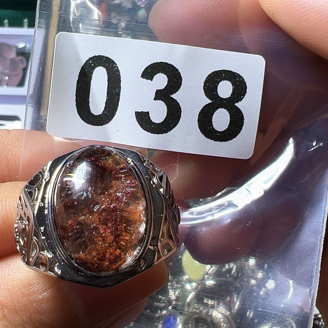 水晶戒指未镶嵌红幽灵戒指活口可调节