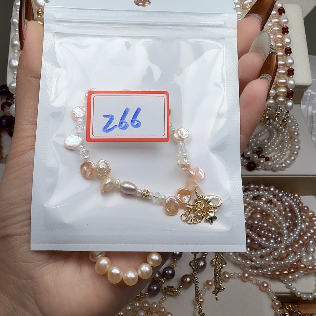 兰***落银S925镶嵌淡水珍珠手绳