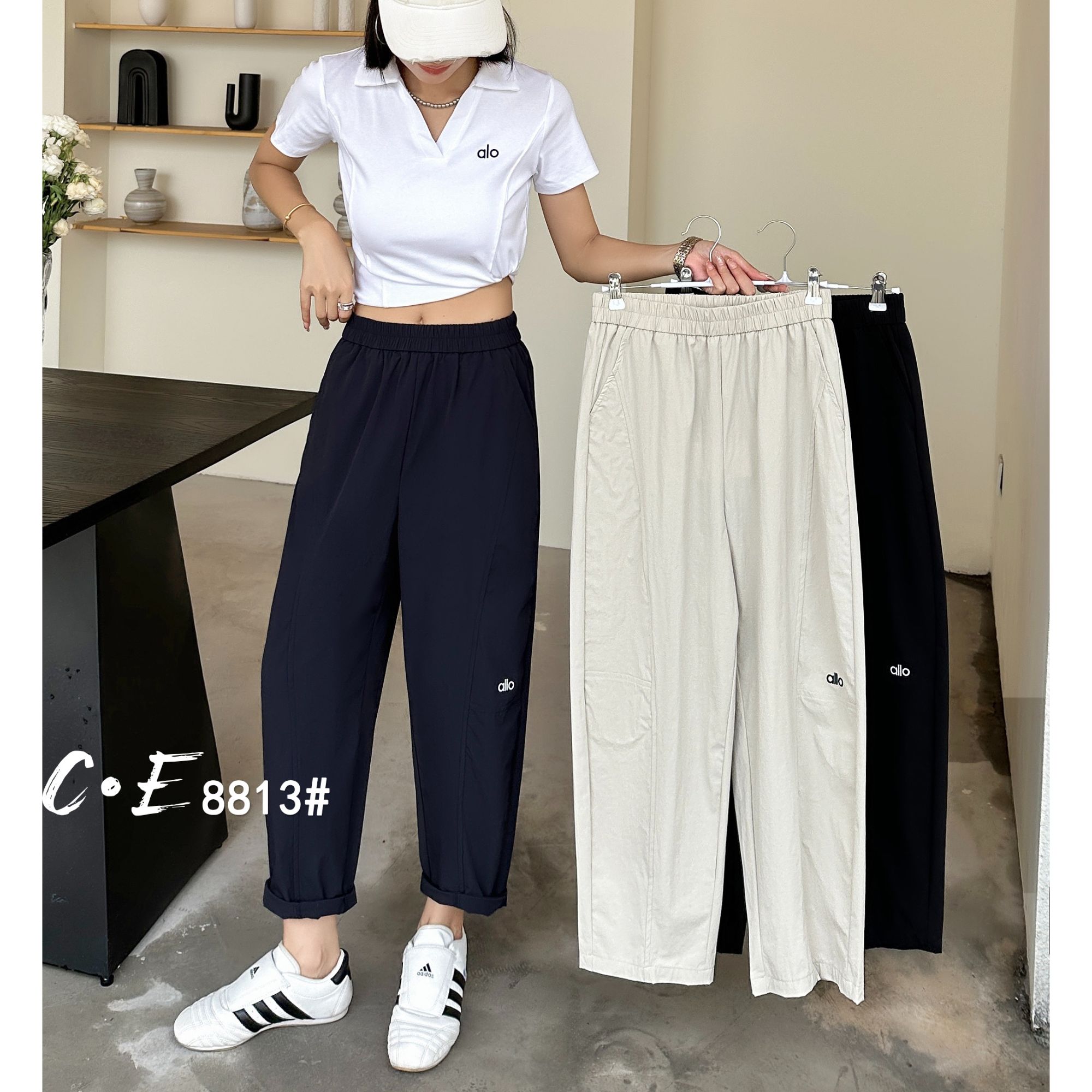 【卡蔻】8813夏季直筒休闲重工弯刀裤