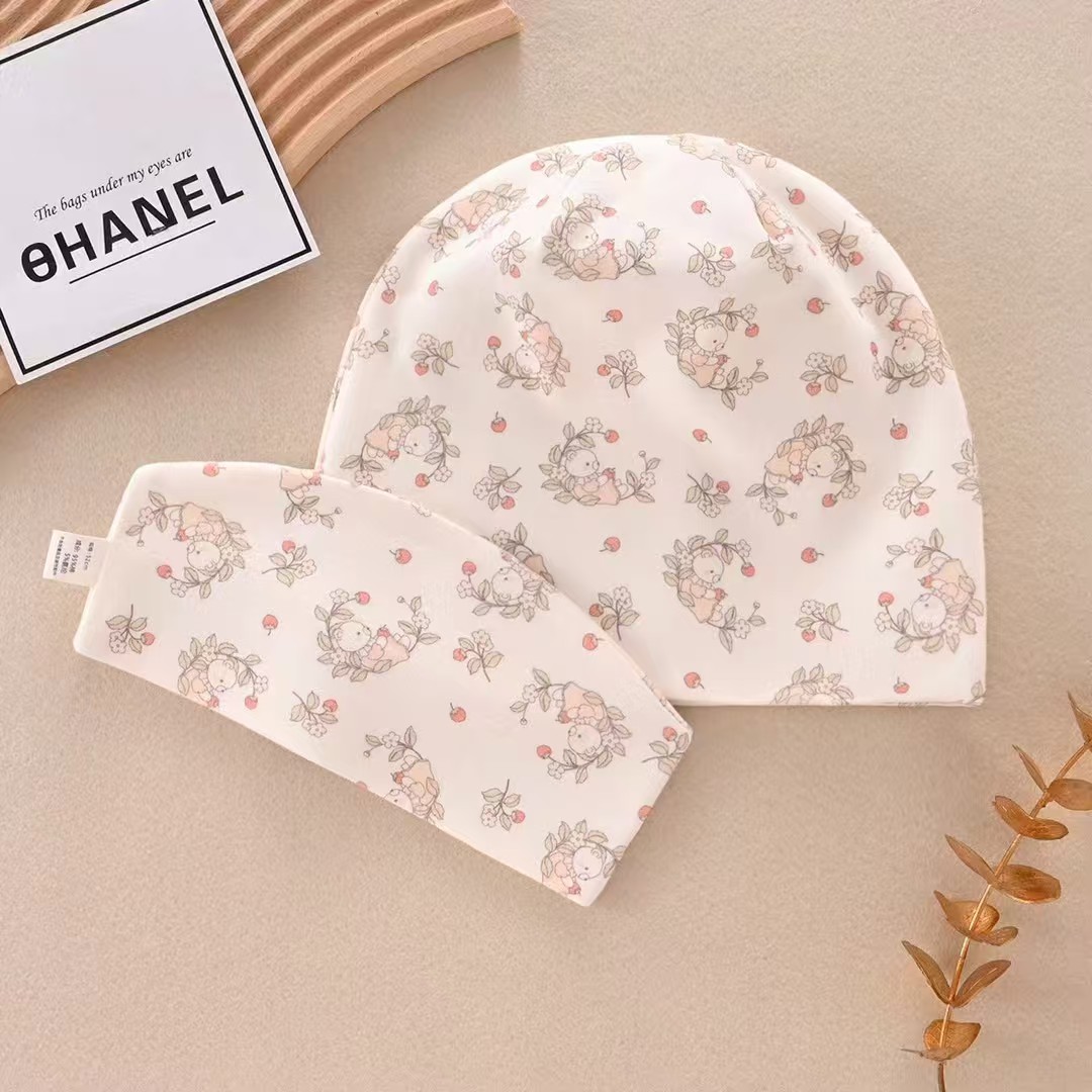 2025新款小鹿小熊双层防风吸汗产妇月子帽