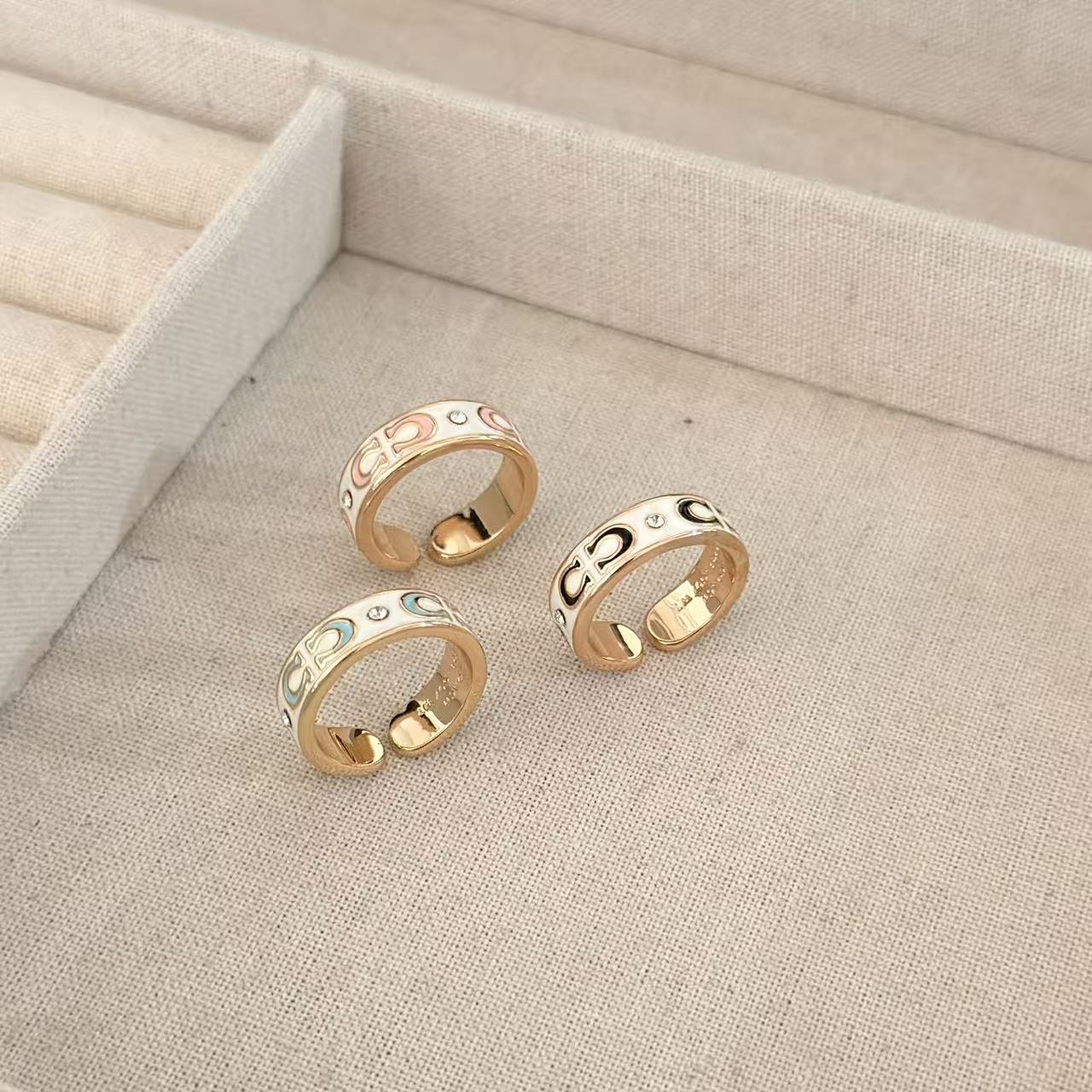 铜镀真金小众戒指女简约时尚轻奢经典百搭精致气质精致精美