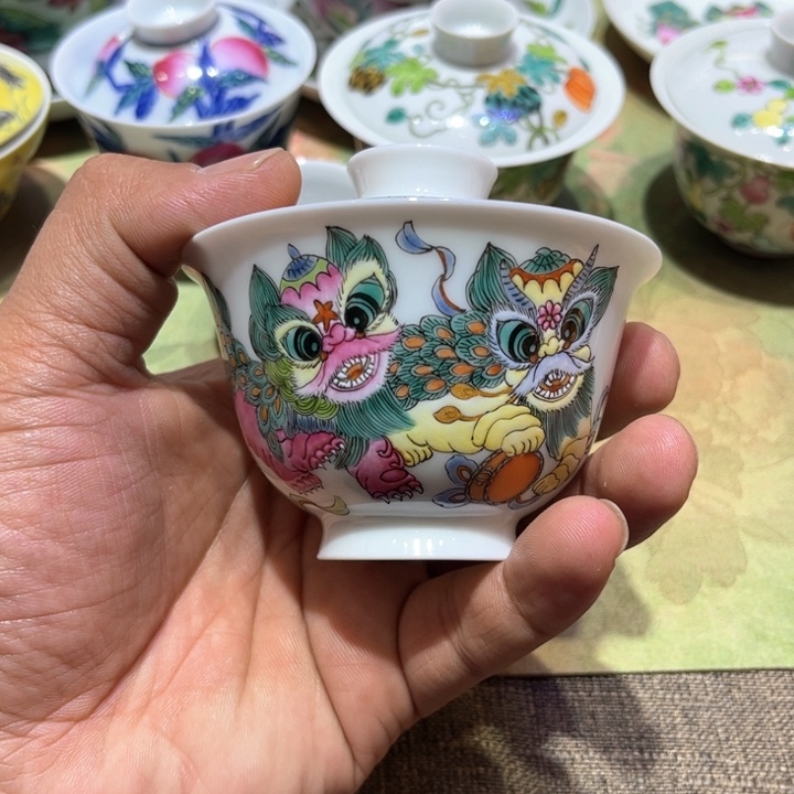 纯手绘精品盖碗杯