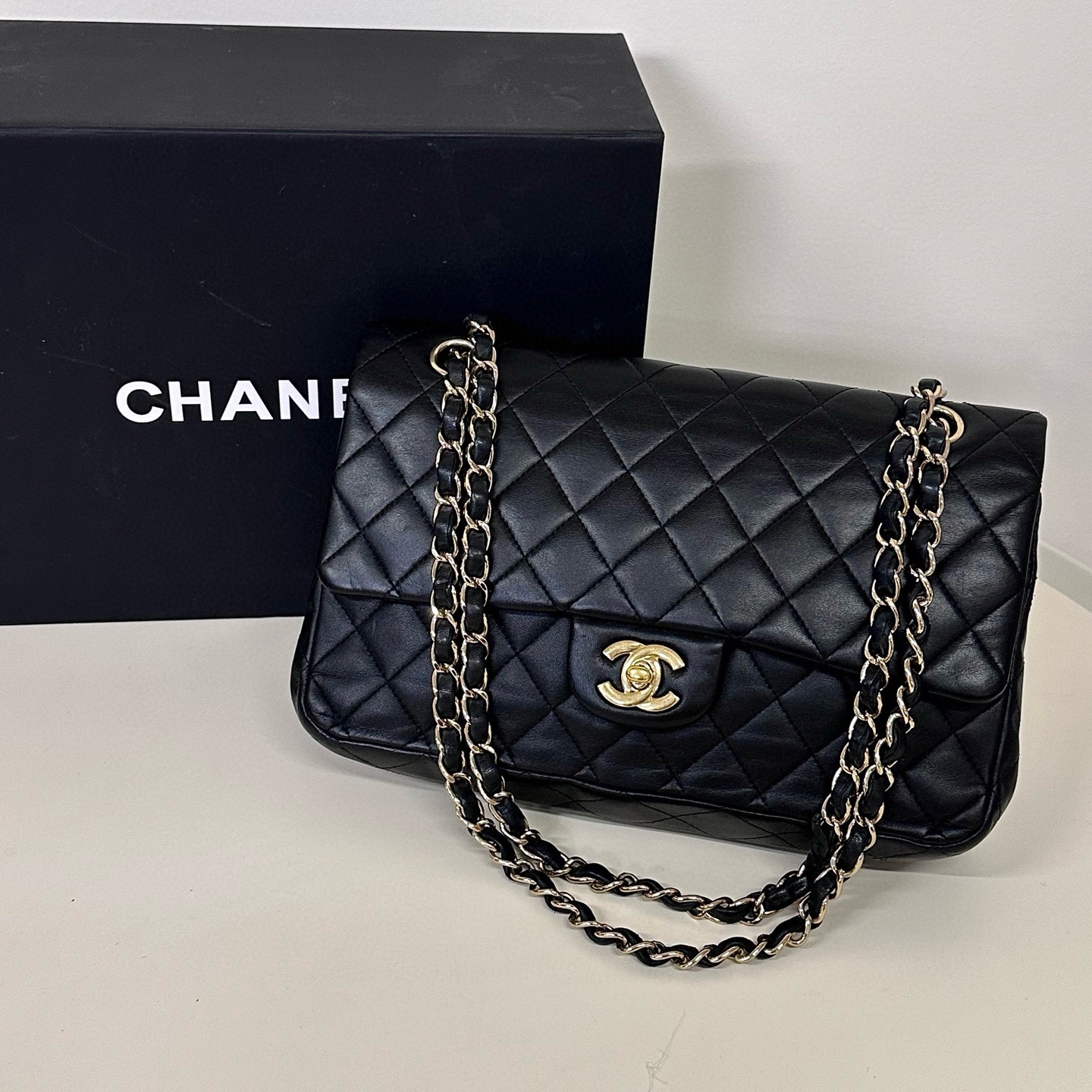 95新 Chanel/香奈儿 chanel 黑金cf斜挎包