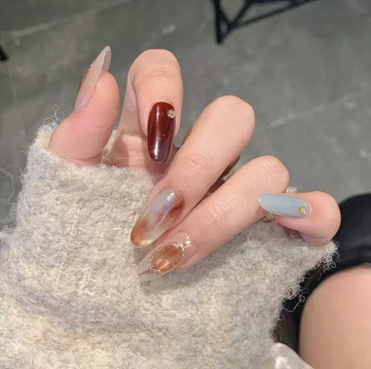 【敦煌飞天】爆款穿戴甲鎏金猫眼显白显瘦高级手工美甲短中长甲片