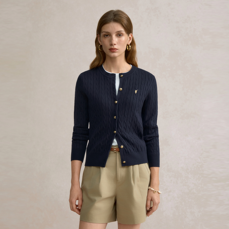 POLOWALK女装2025秋冬新品毛衣女式老钱风长袖针织衫CBTW53581811