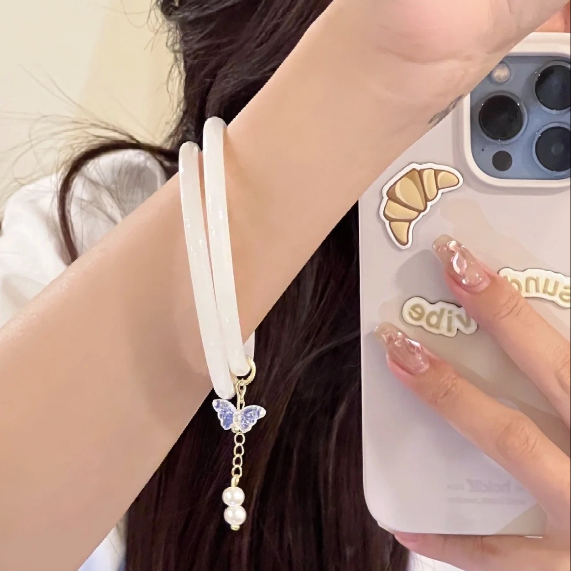 蝴蝶流苏双个叮当手镯27225