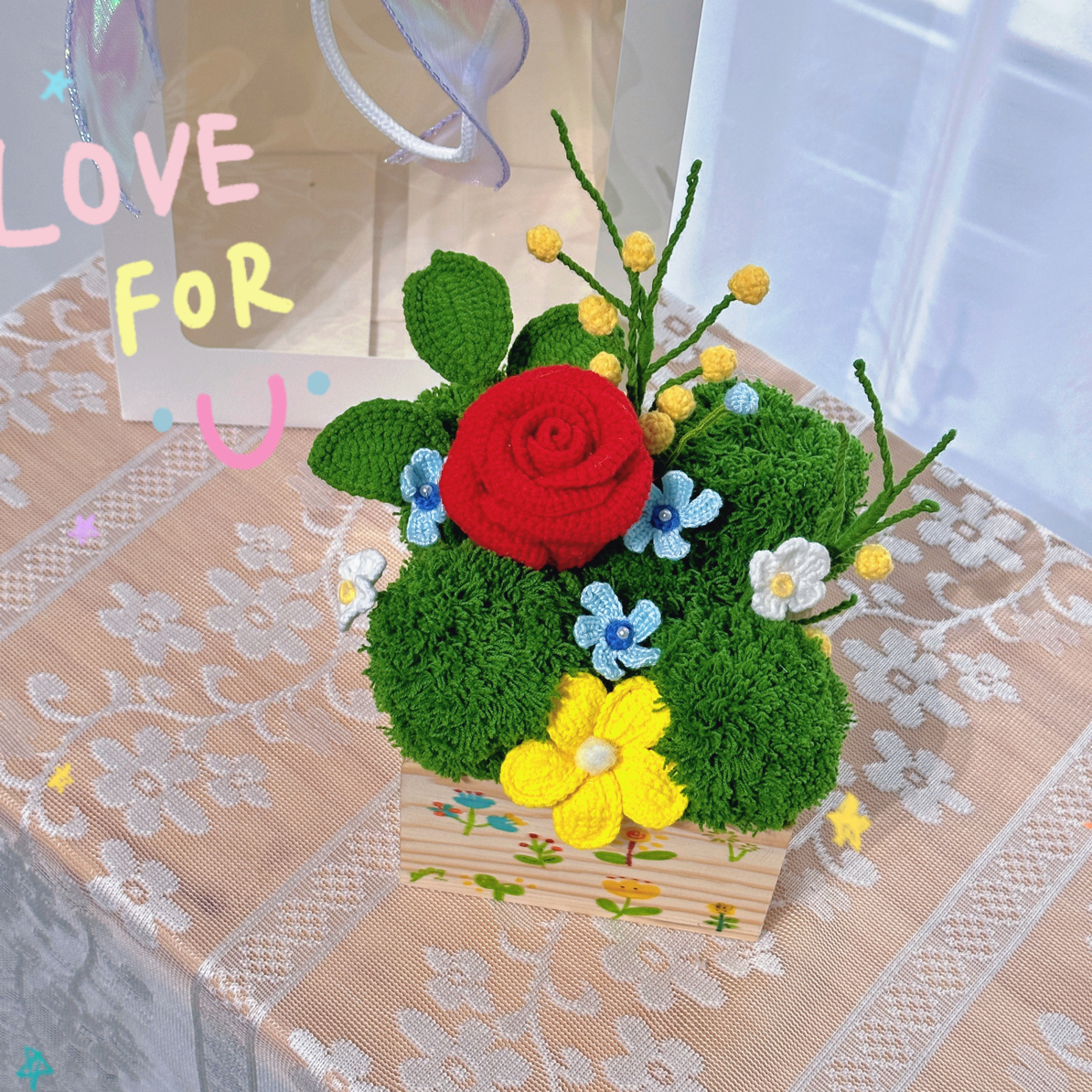 七夕手工编织适合氛围布置送女友生日礼物永生花