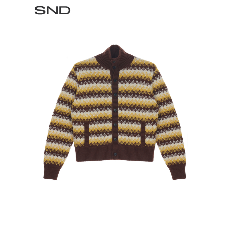  【AURALEE 设计师品牌】SND AW25 高领ZZ开衫