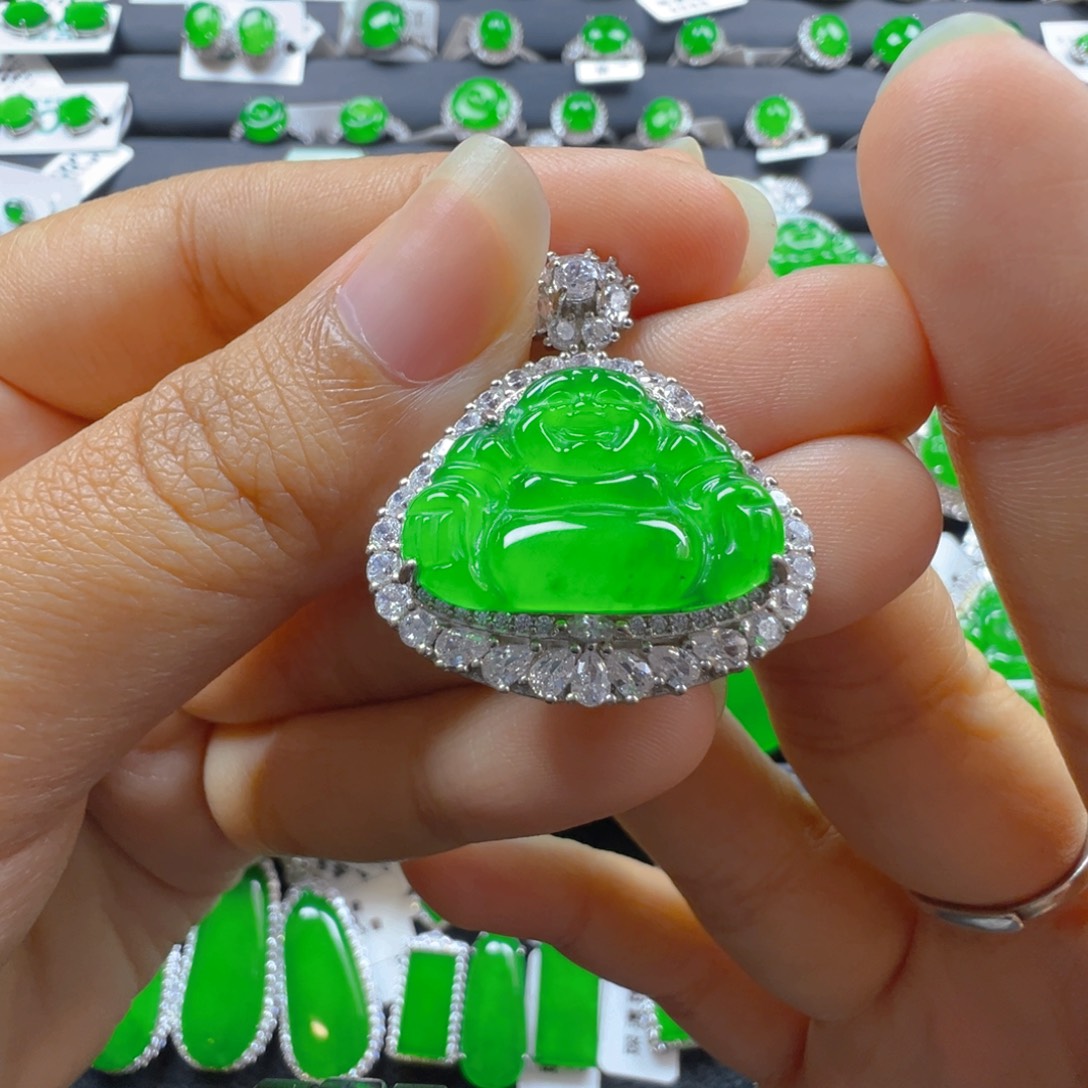 翡翠银S925镶嵌颈饰