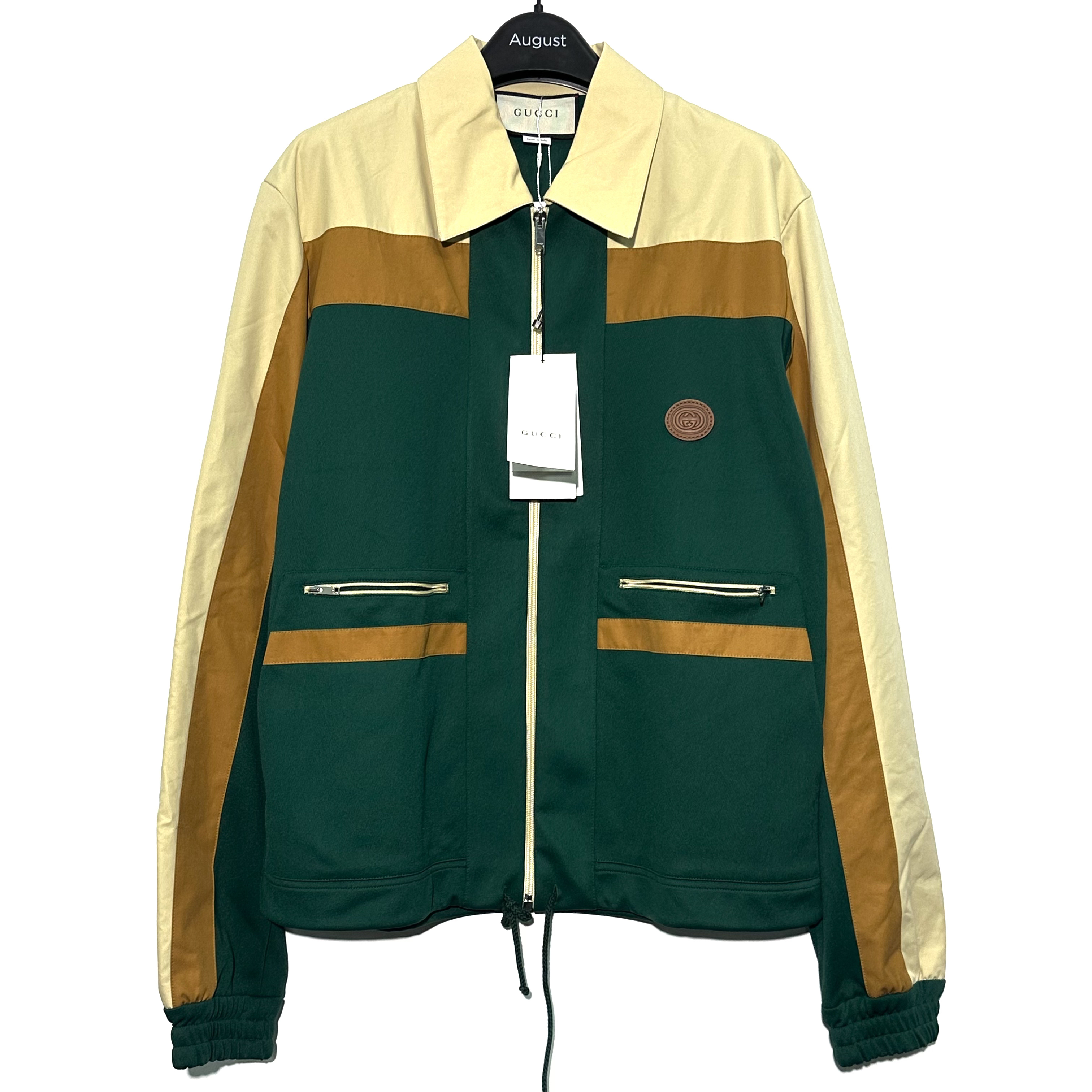 99新 GUCCI/古驰 M码 绿棕拼色外套 0692