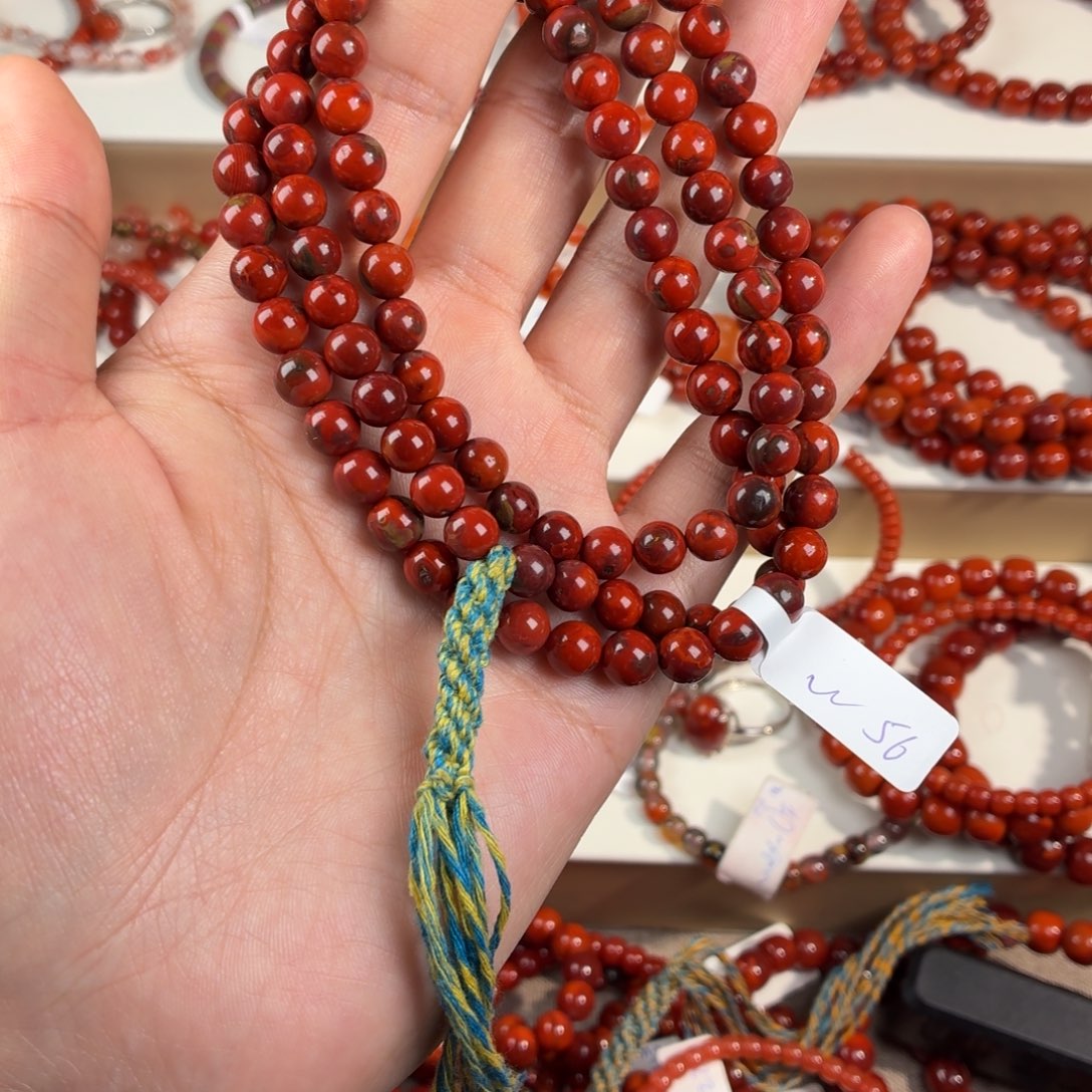 南红玛瑙未镶嵌手链全品鸡血包浆7mm，56g